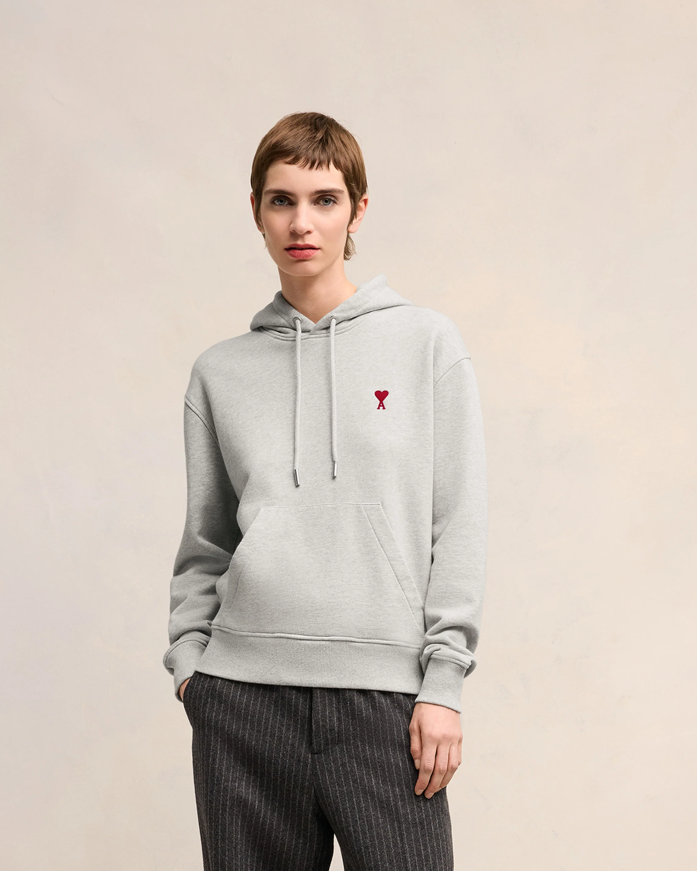Grey Cotton Ami de Coeur Hoodie