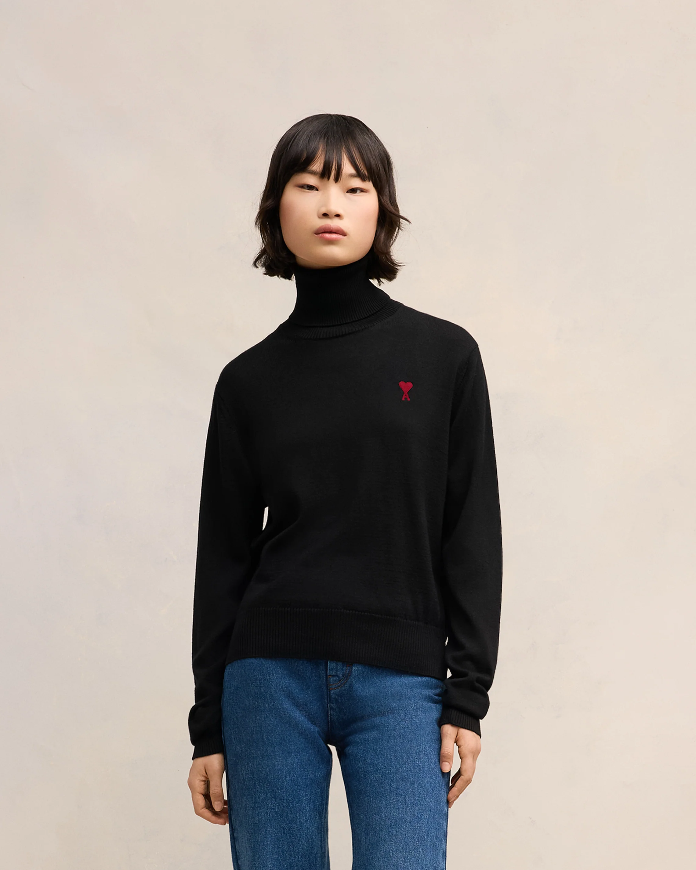 Red Ami de Coeur Turtle Neck Sweater
