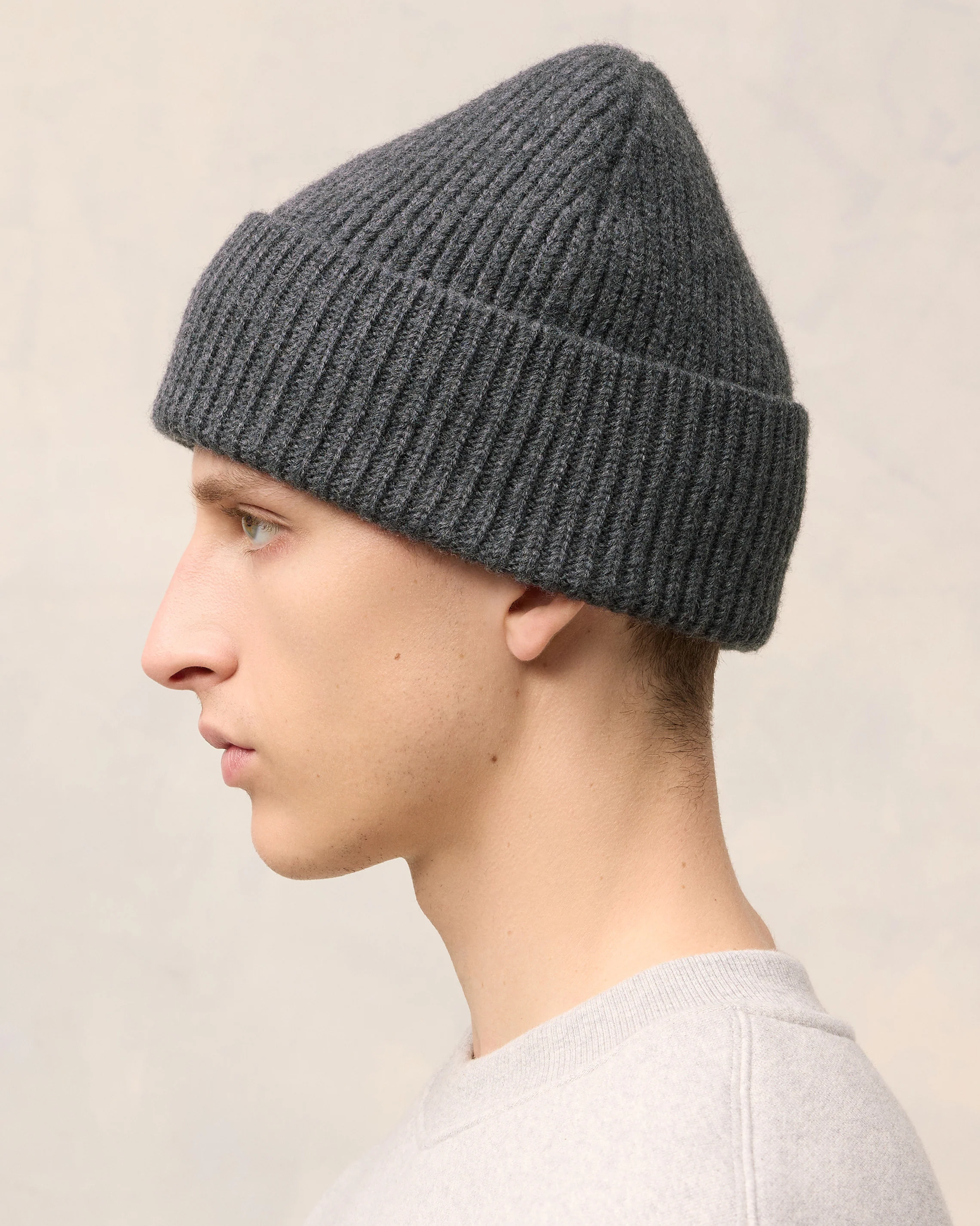 Grey Wool Ami de Coeur Beanie