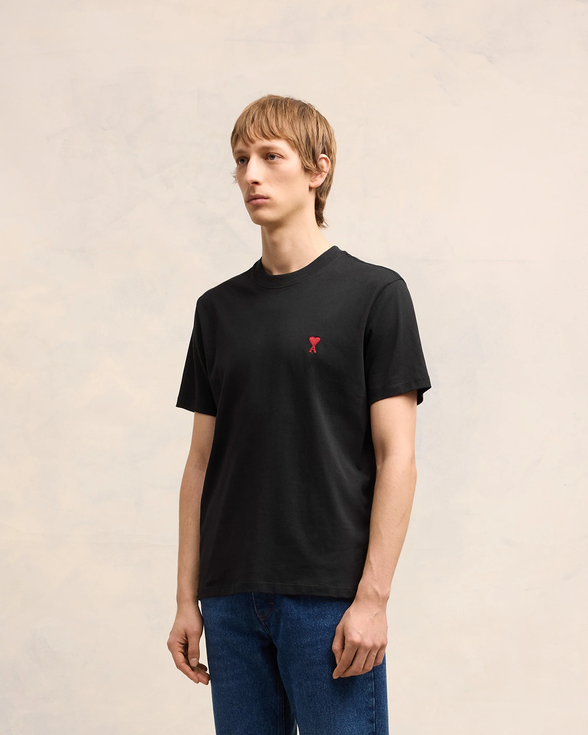 Black Cotton Ami de Coeur T-Shirt