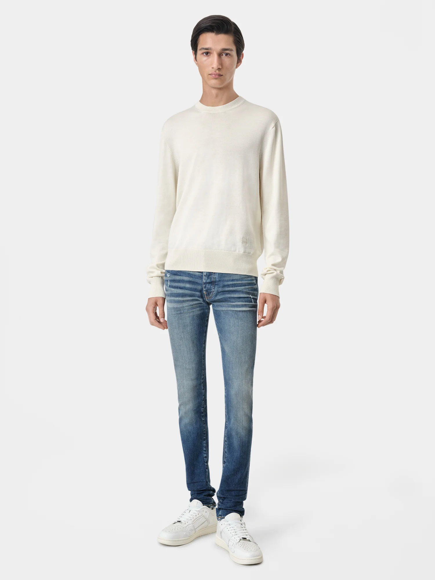 LONG SLEEVE CREW-ALABASTER