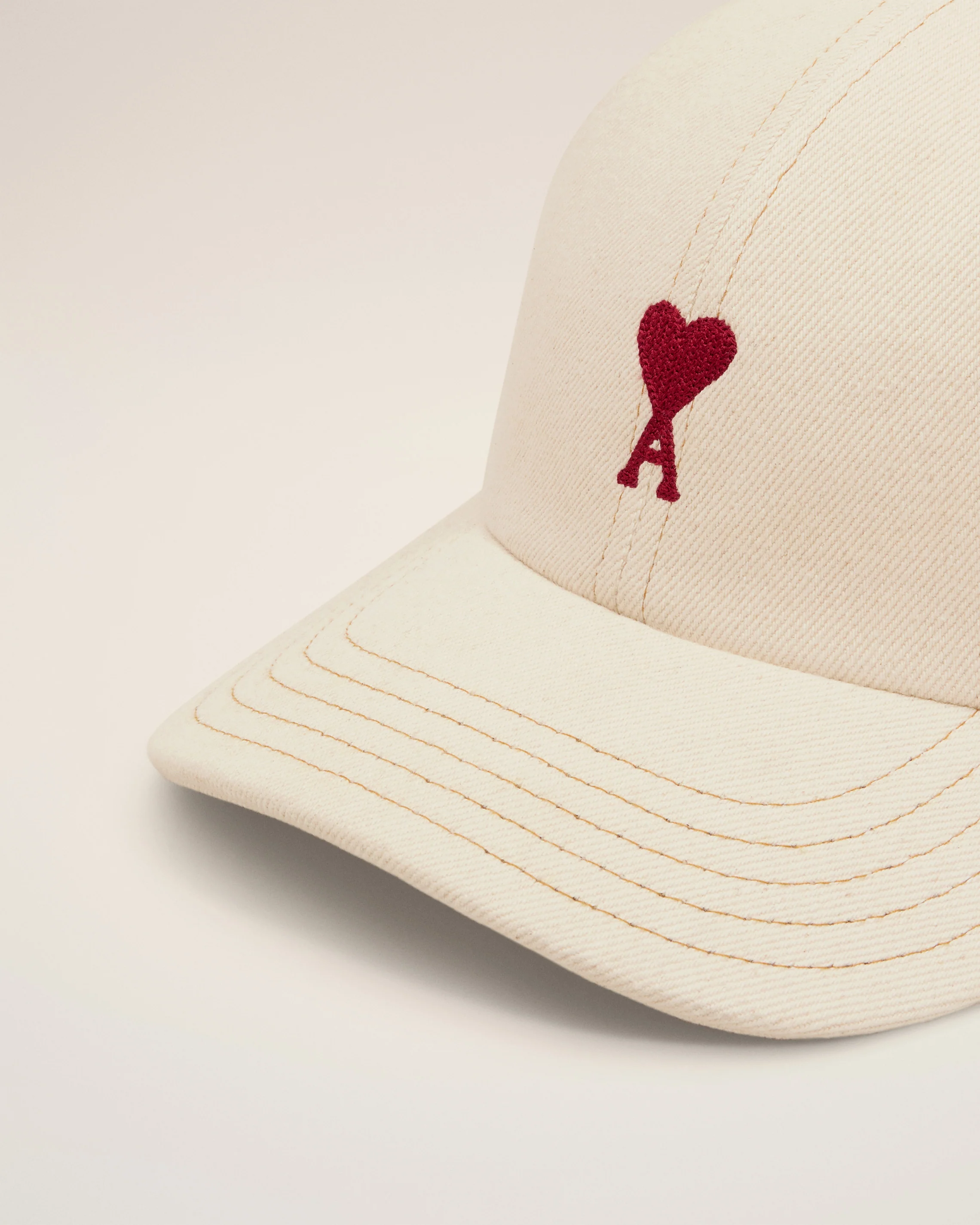 Beige Cotton Ami de Coeur Embroidery Cap