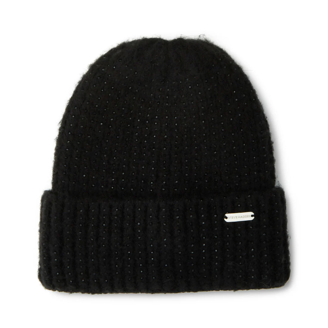 CRYSTAL WIDE CUFF BEANIE BLACK