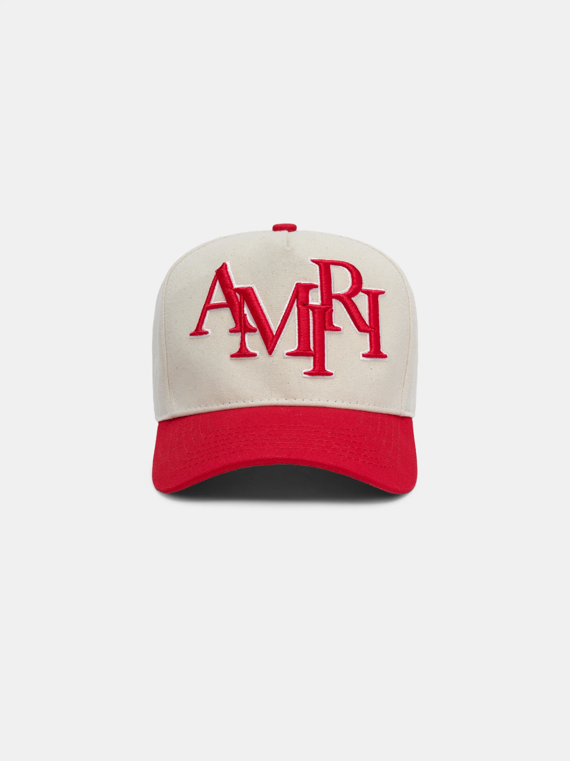 STAGGERED AMIRI CANVAS HAT - Alabaster Red