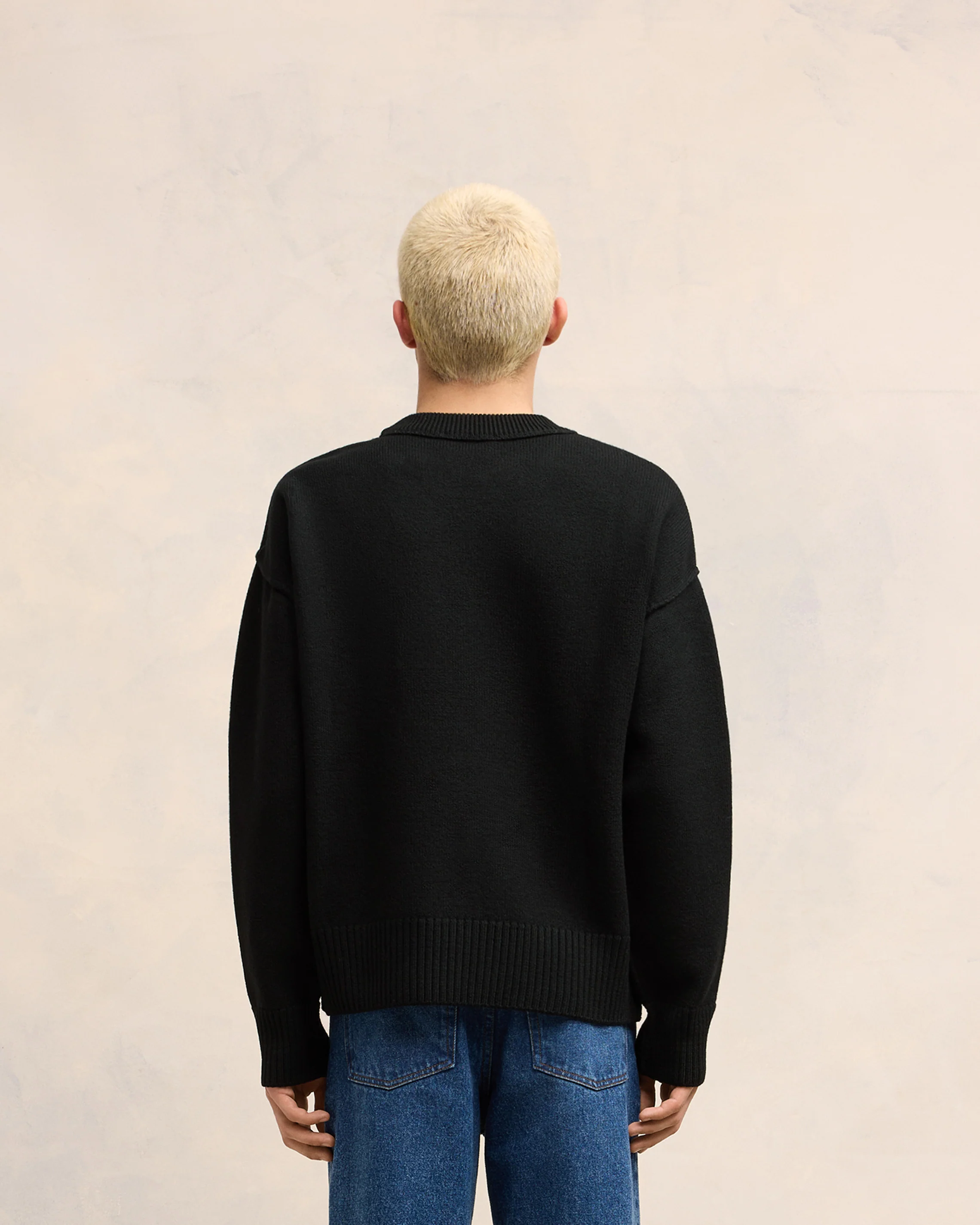 Black Wool Ami de Coeur Sweater