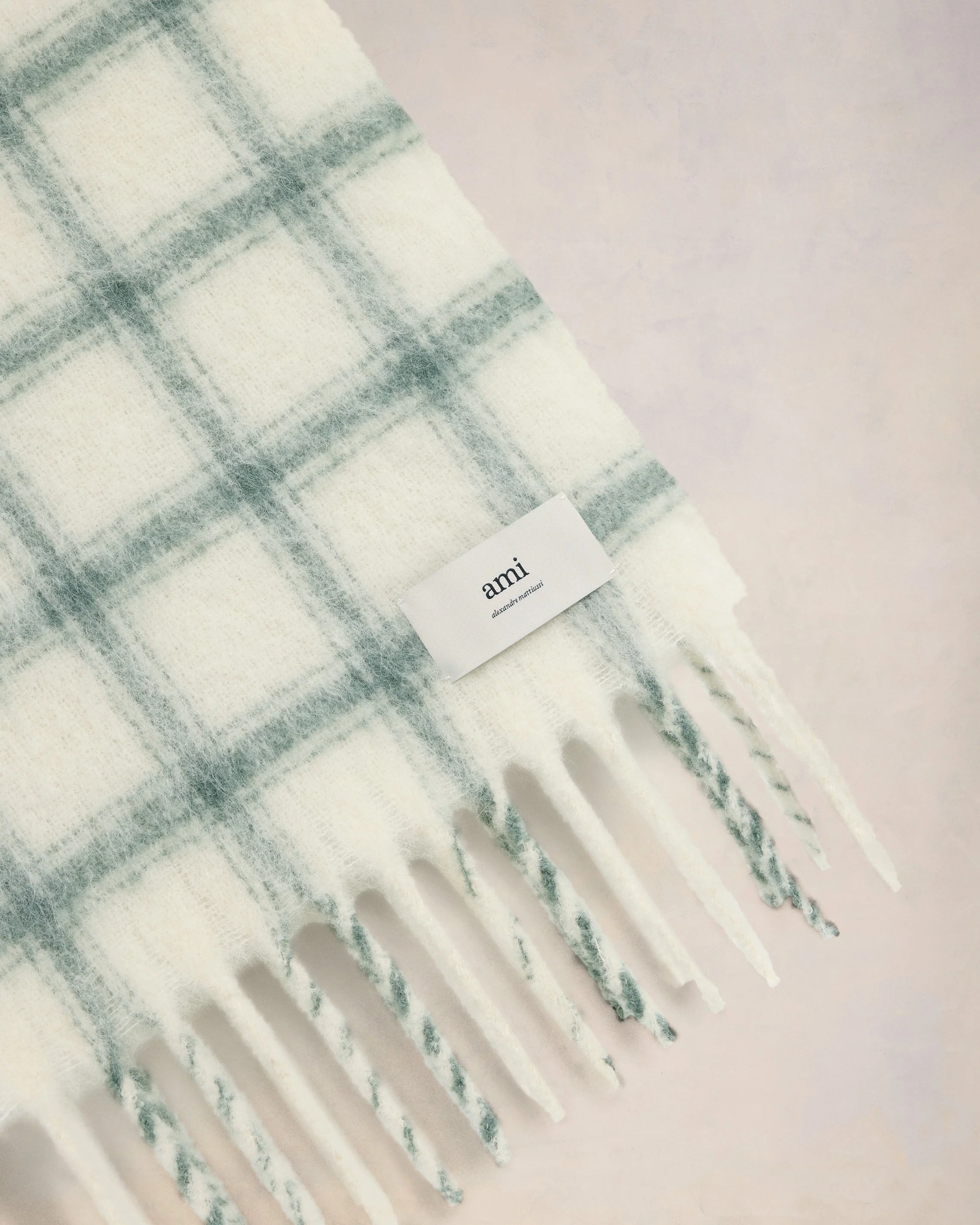 Checkered Ami Label Scarf