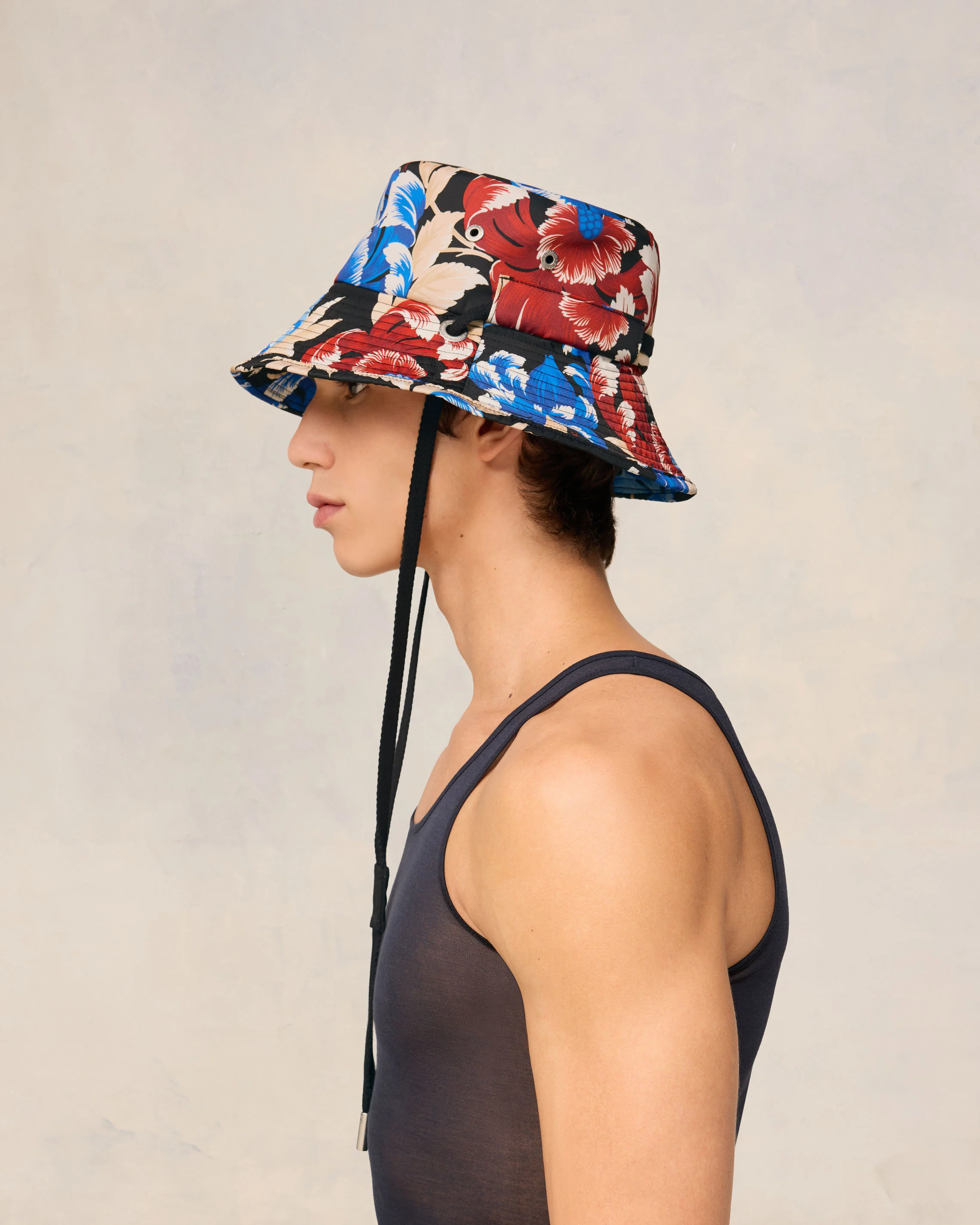 Printed Bucket Hat With String
