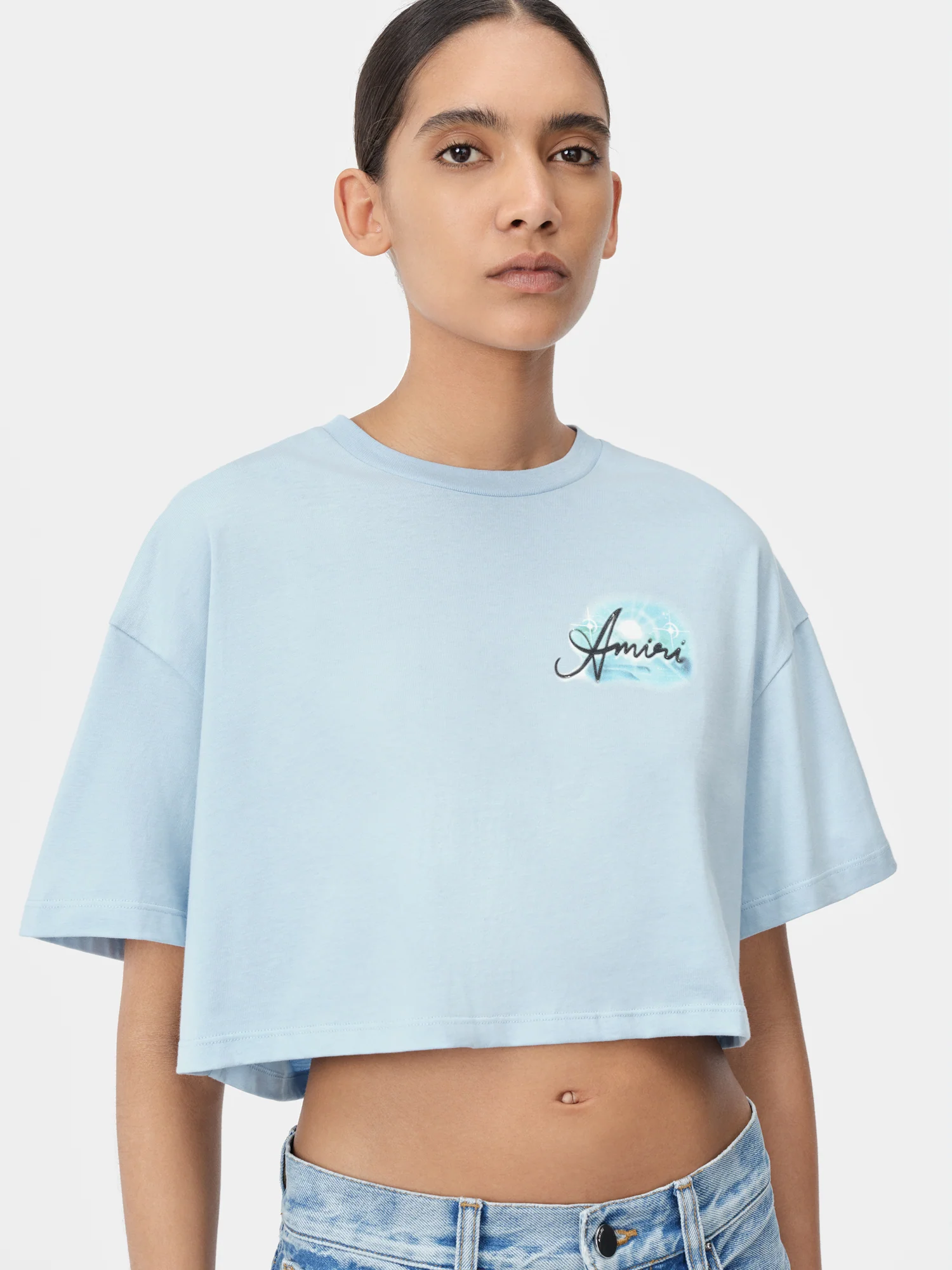 WOMEN - WOMEN'S AMIRI PARADISE AIRBRUSH TEE - Cerulean