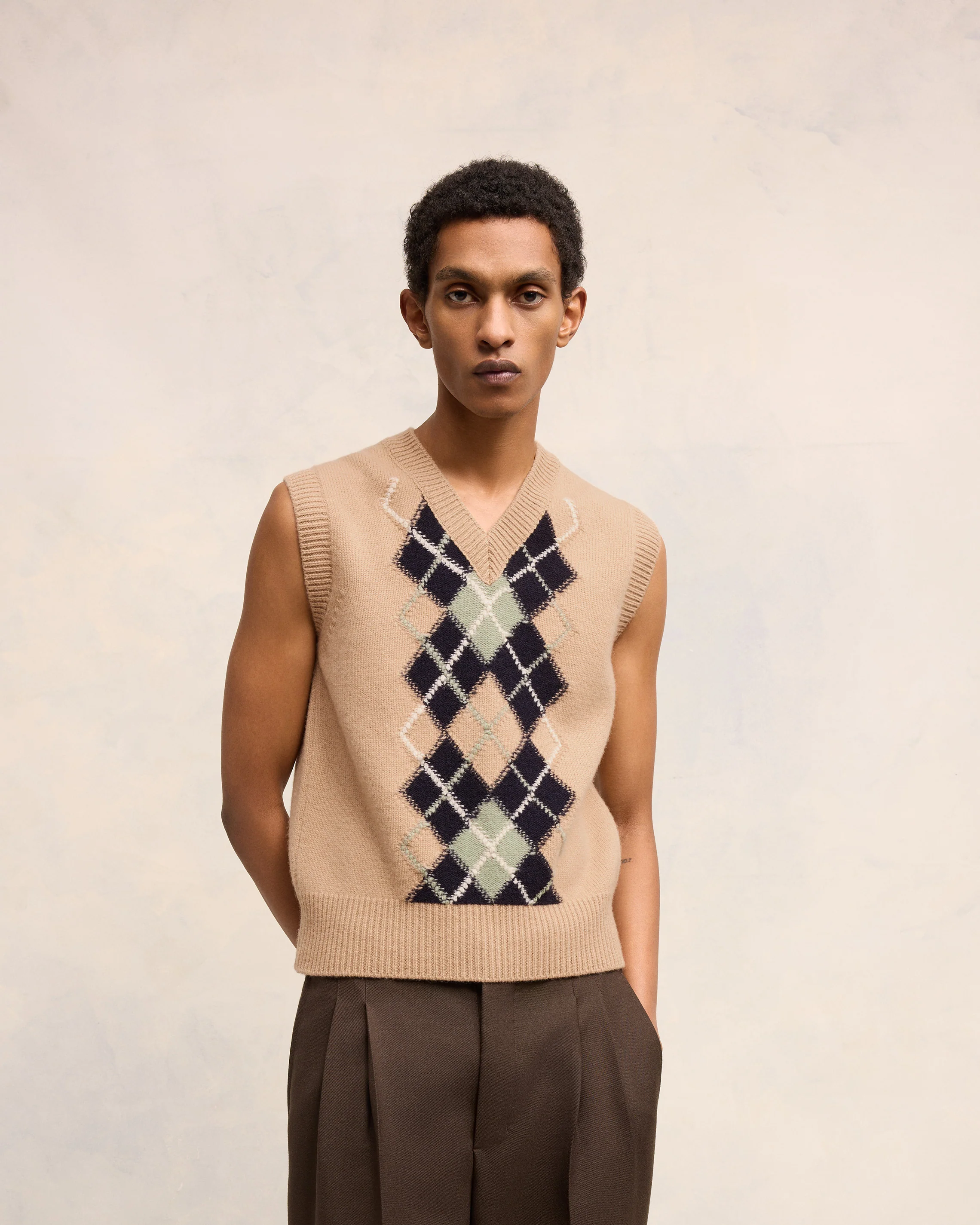 Argyle Sleeveless Sweater