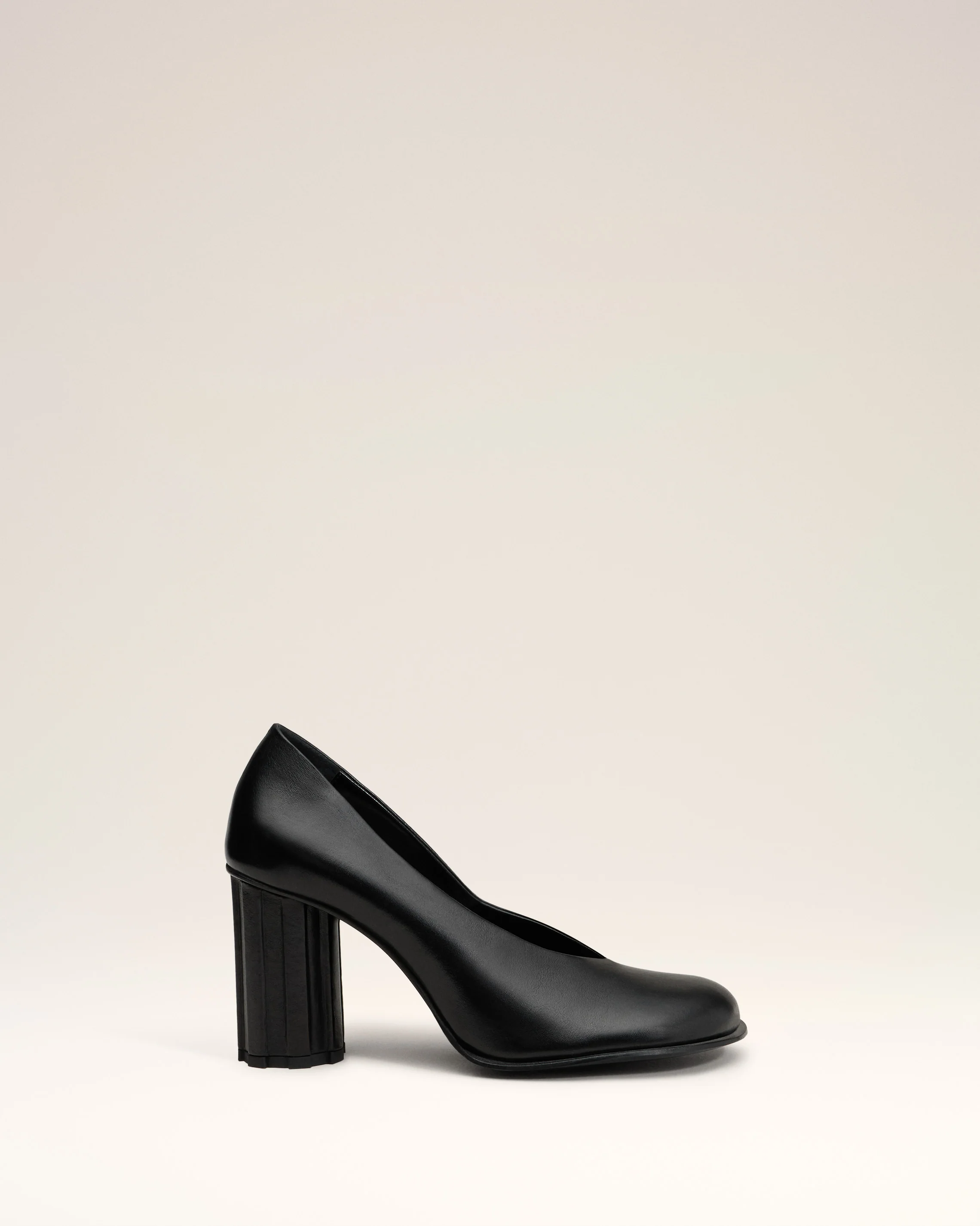 Black Leather Piano Pump