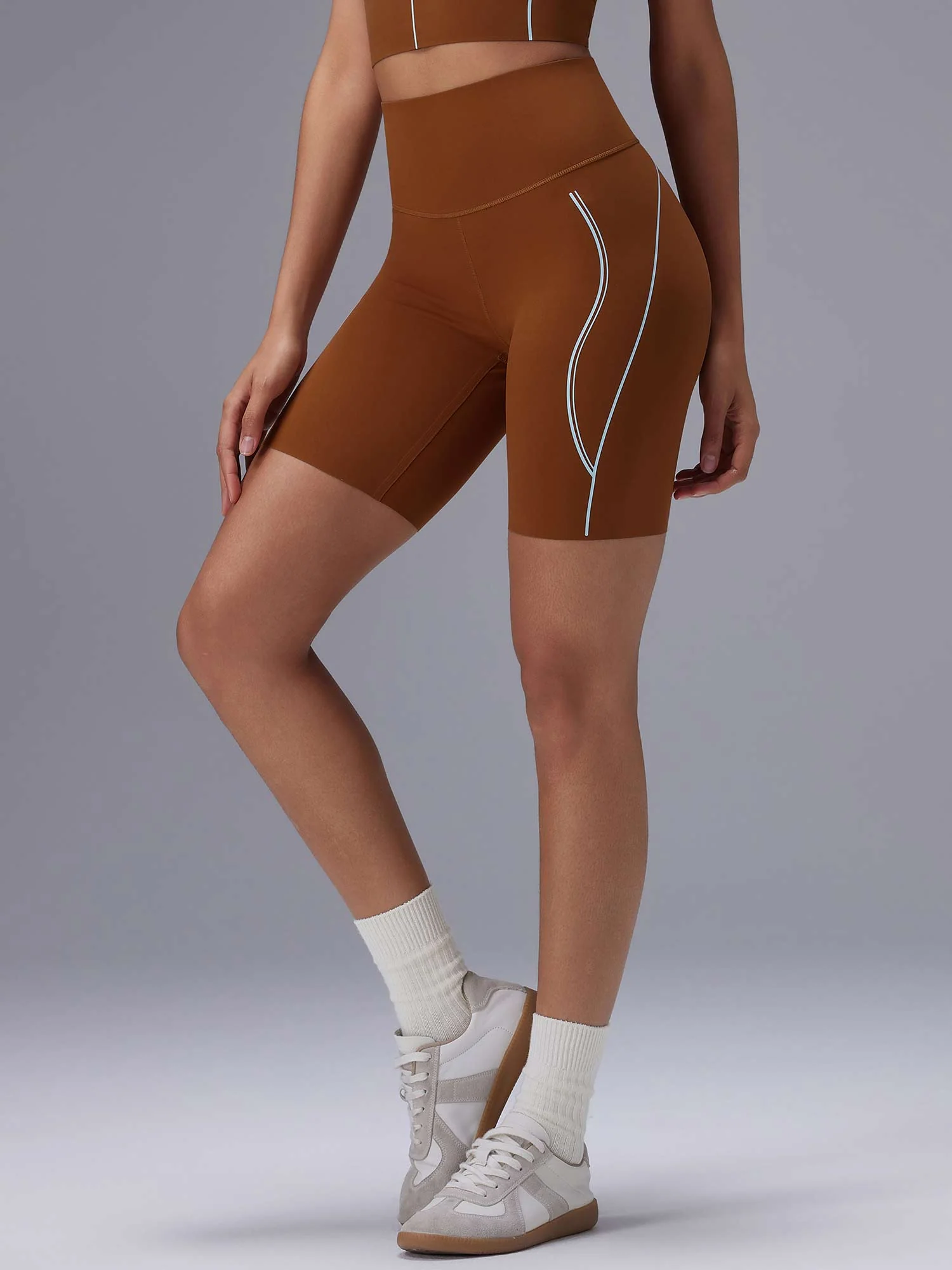 Freeleaf 8 High Rise Stripe Print Shorts