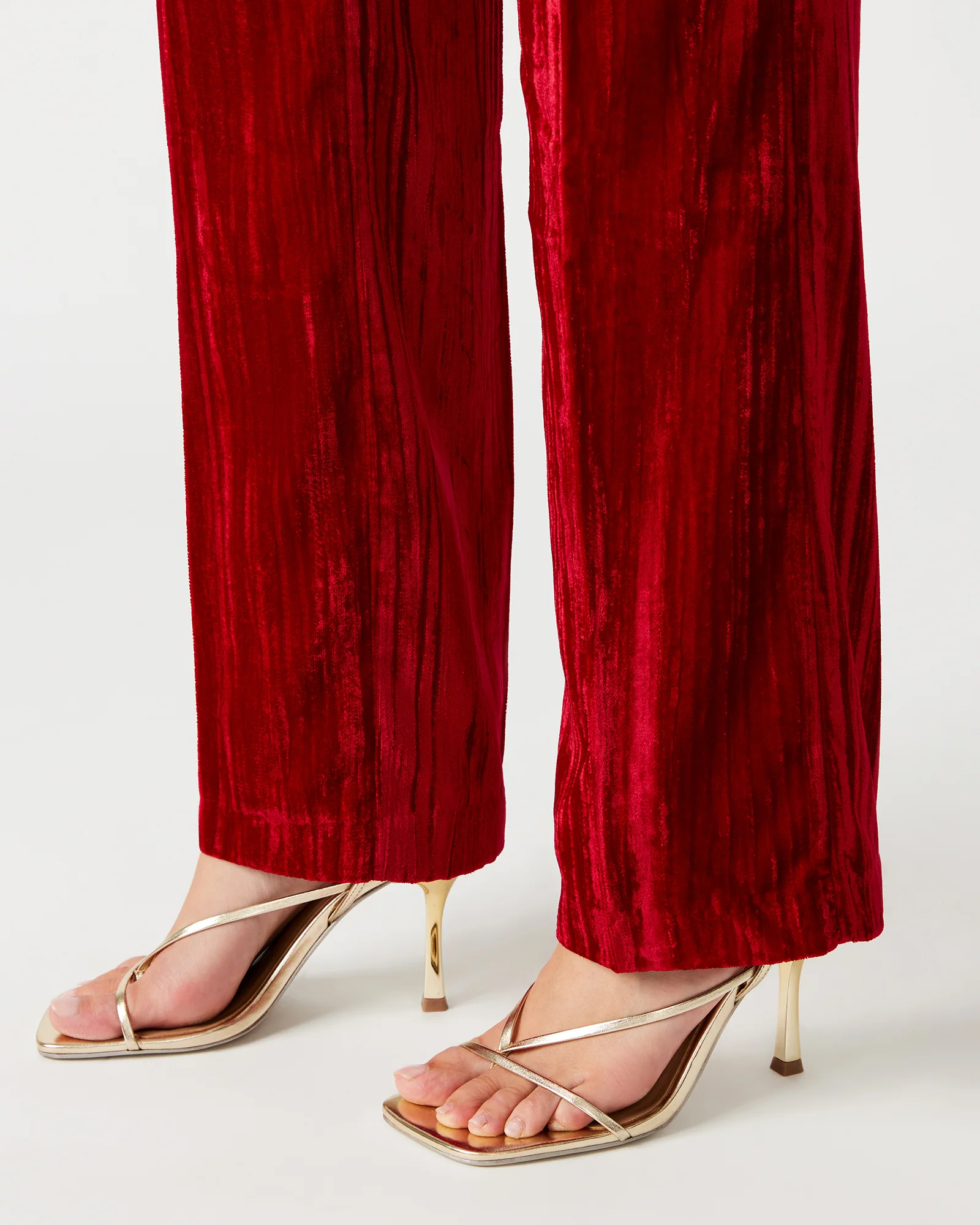 MERCER CRUSHED VELVET PANT RED