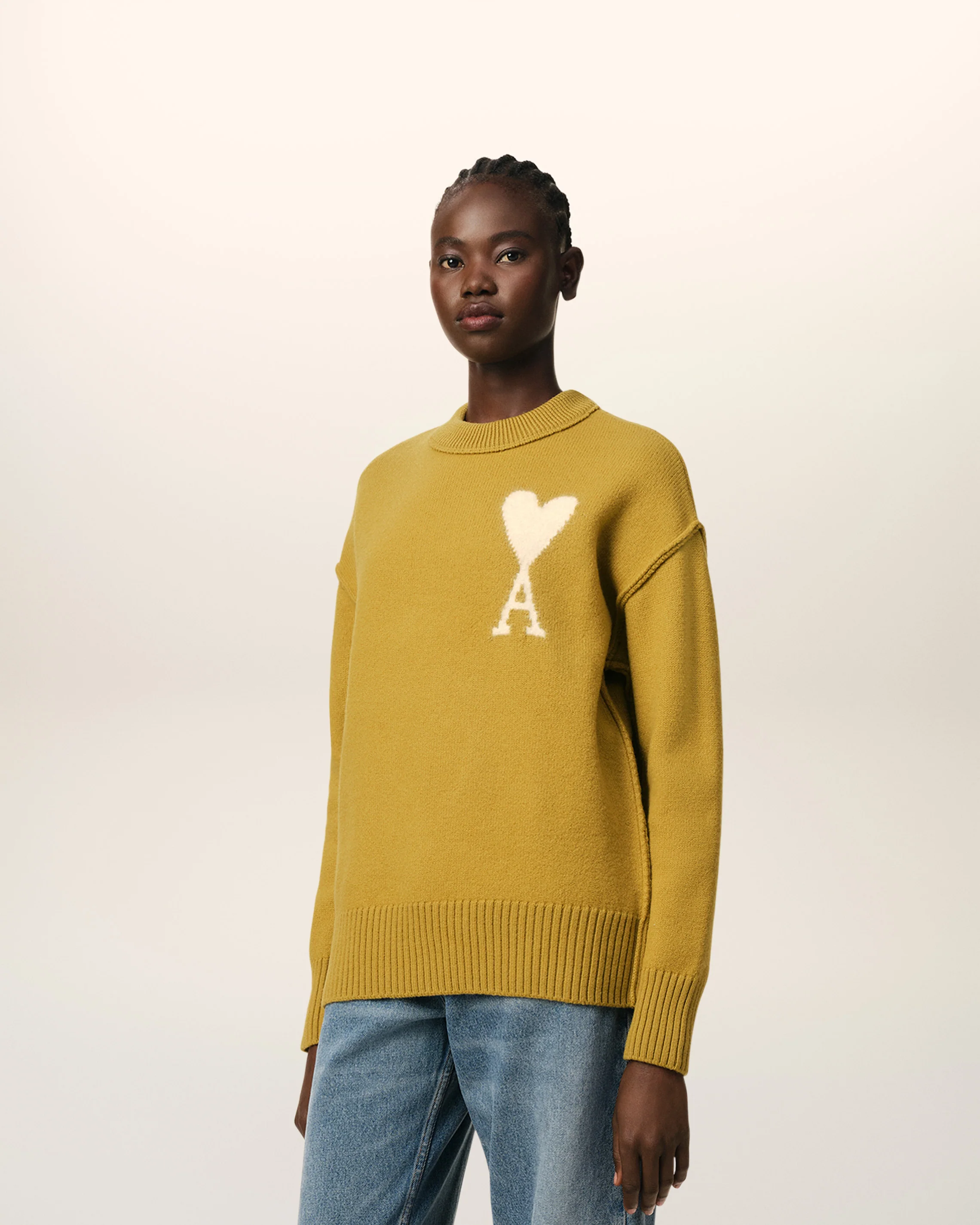 Mustard Wool Ami de Coeur Sweater