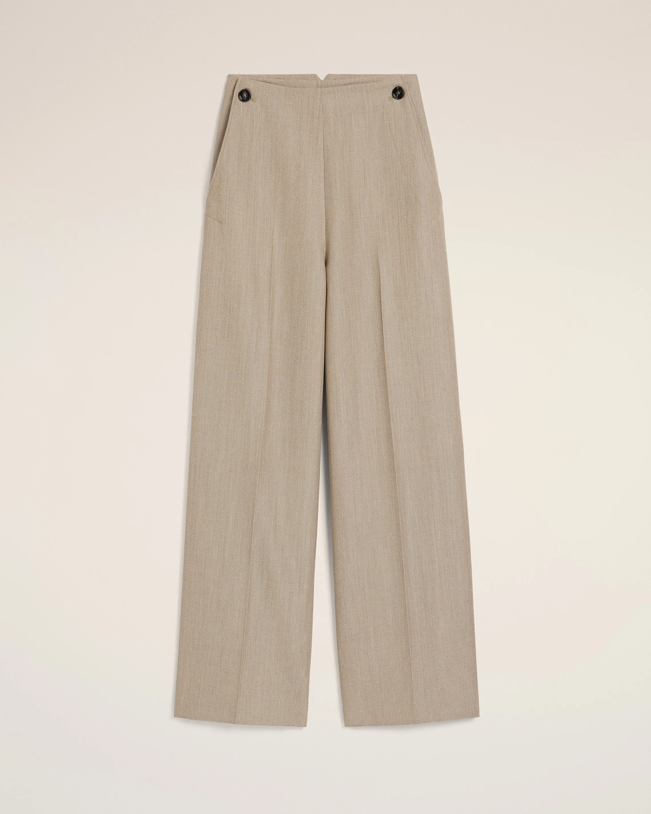 Beige New Wool Sailor Trousers