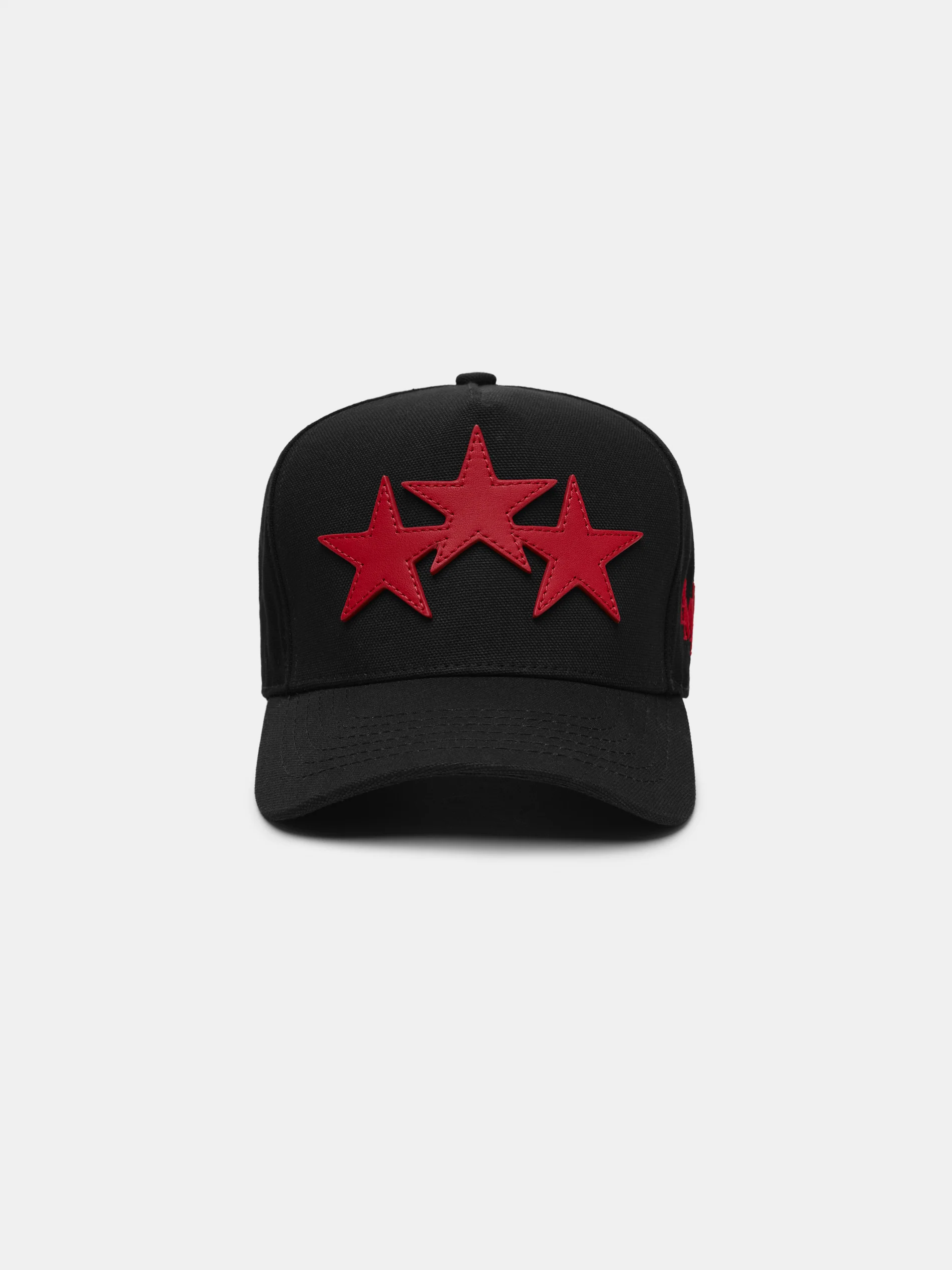 THREE STAR STAGGERED AMIRI FULL CANVAS HAT - Black Red