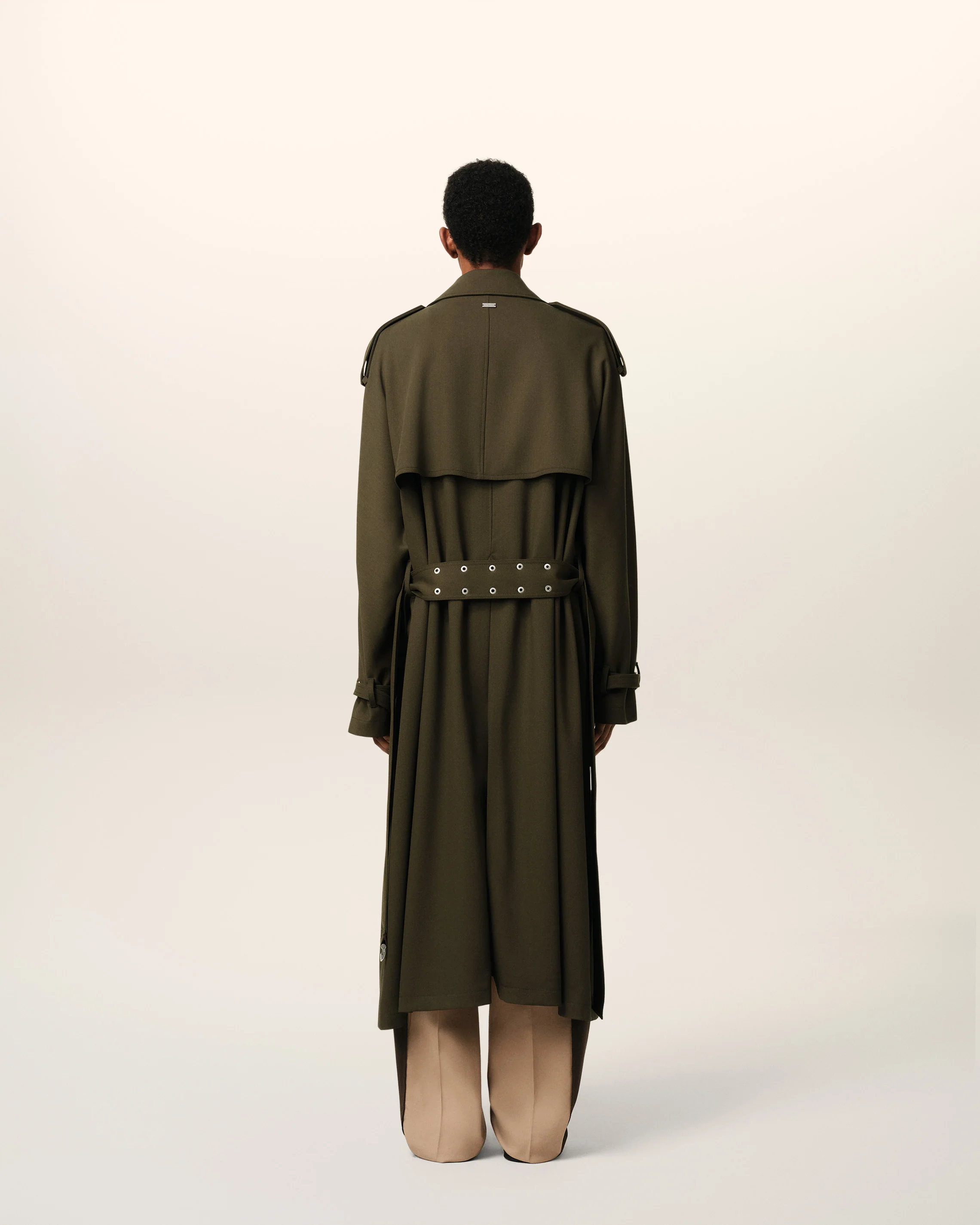 Green Wool Trench Coat