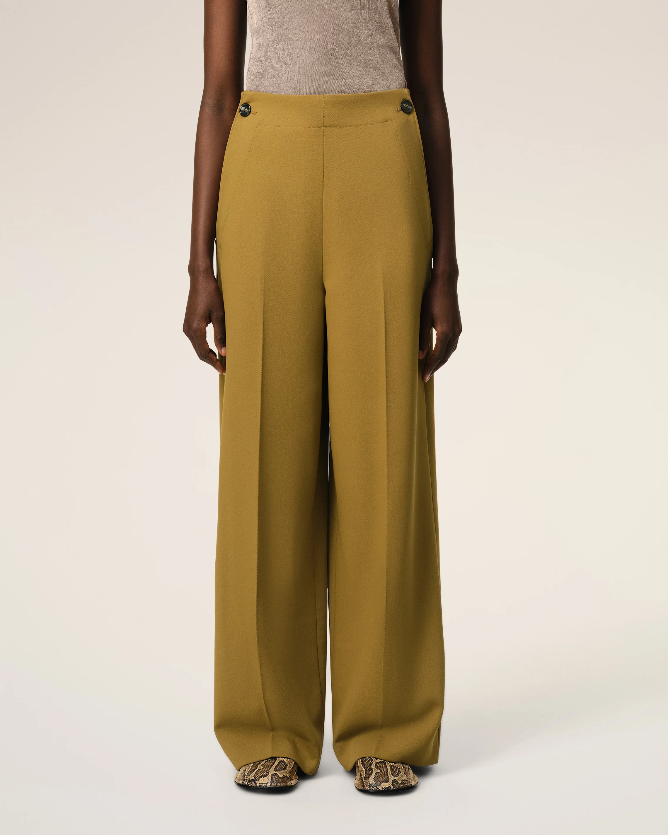 Mustard Wool Sailor Trousers
