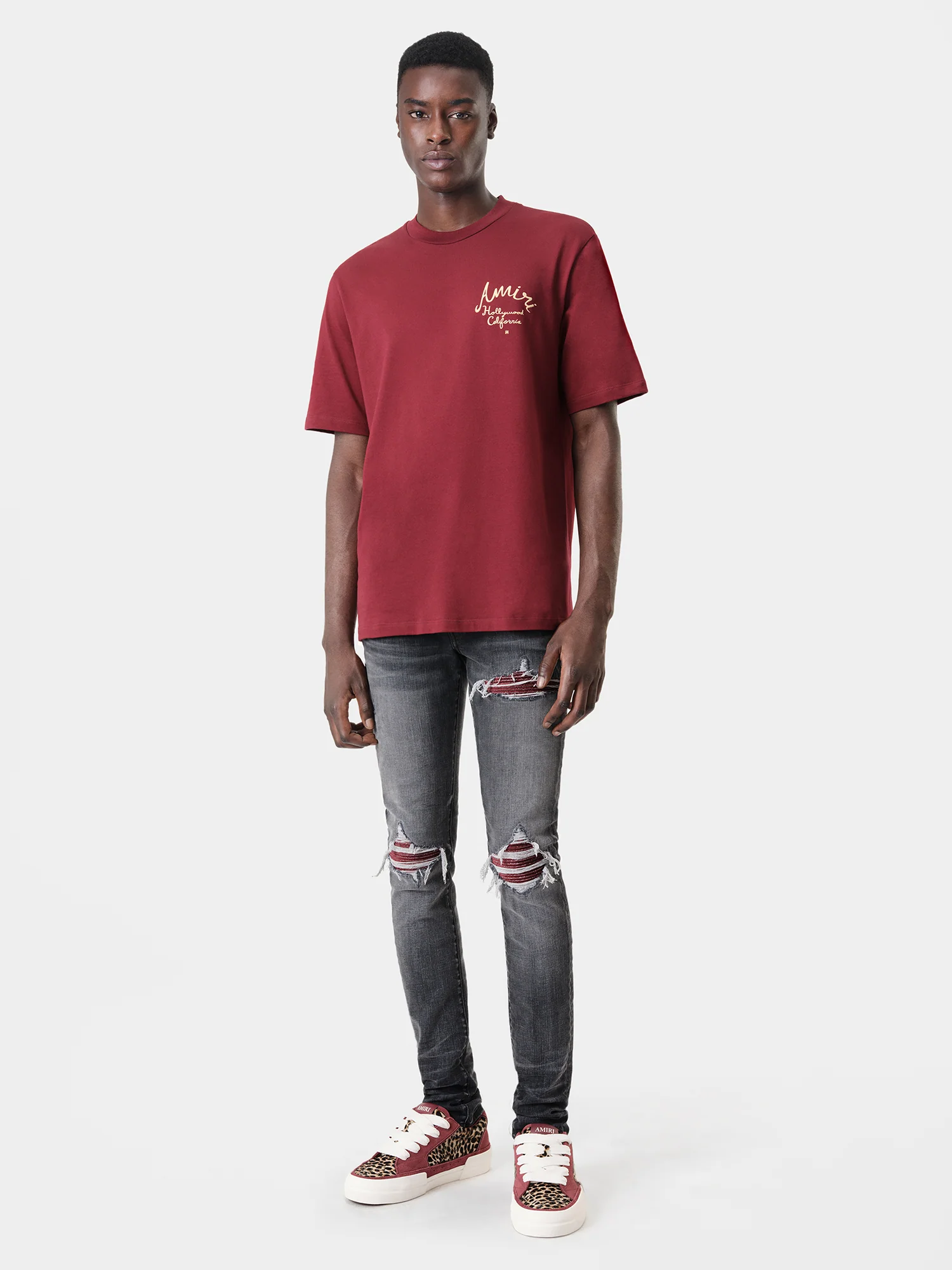 AMIRI HOLLYWOOD TEE - Burgundy