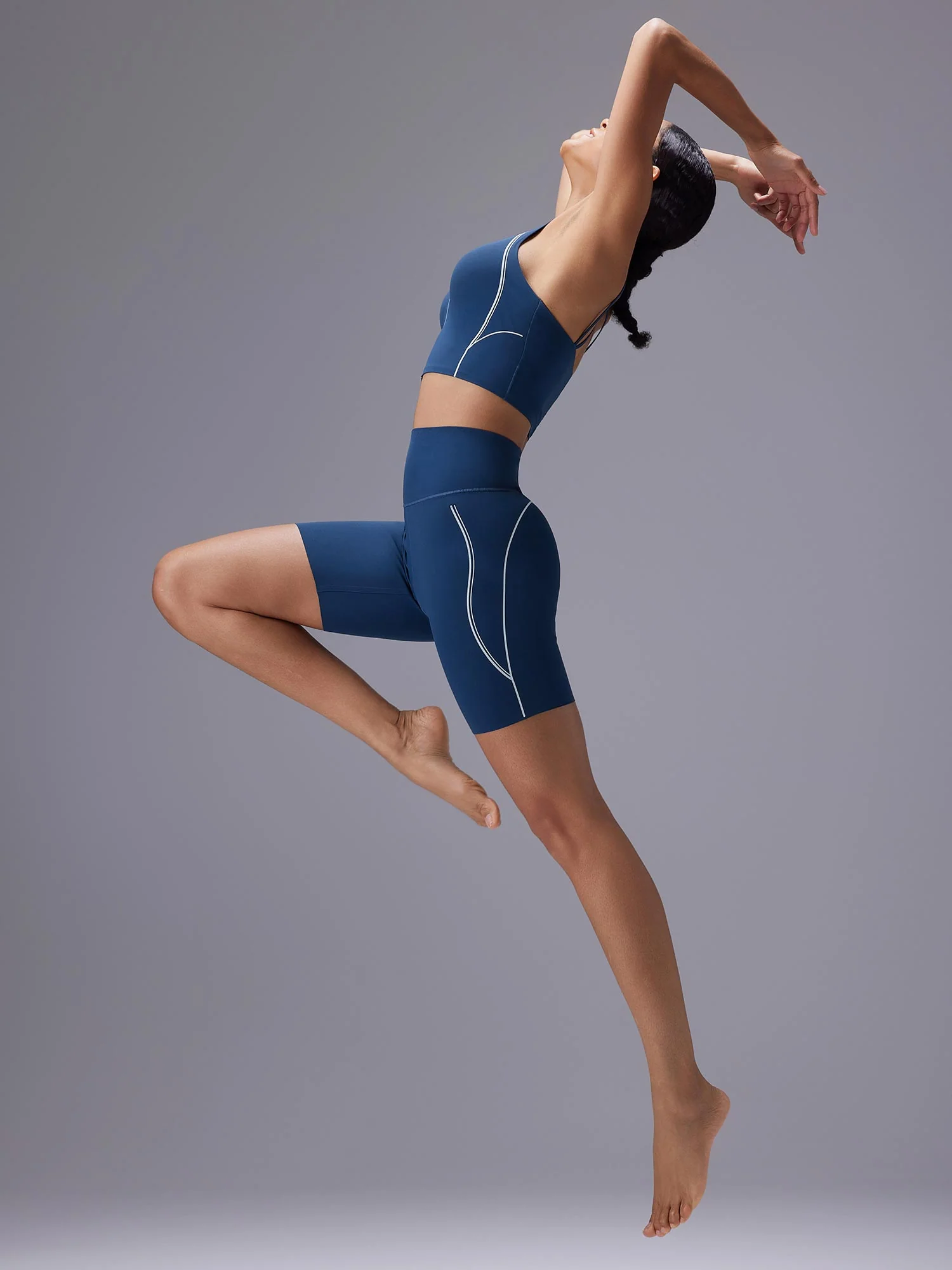 Freeleaf 8 High Rise Stripe Print Shorts