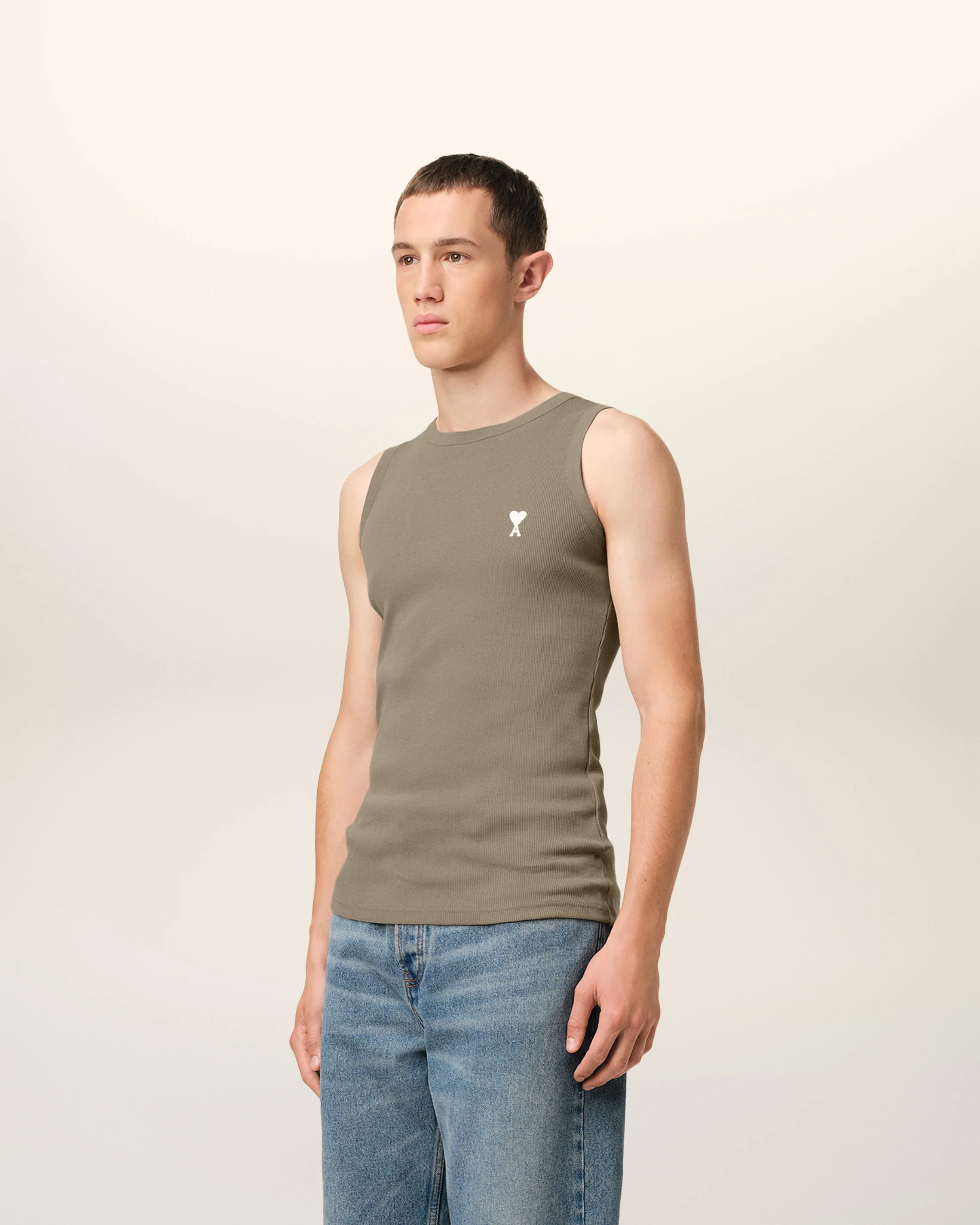 Green Cotton Rib Ami de Coeur Tanktop