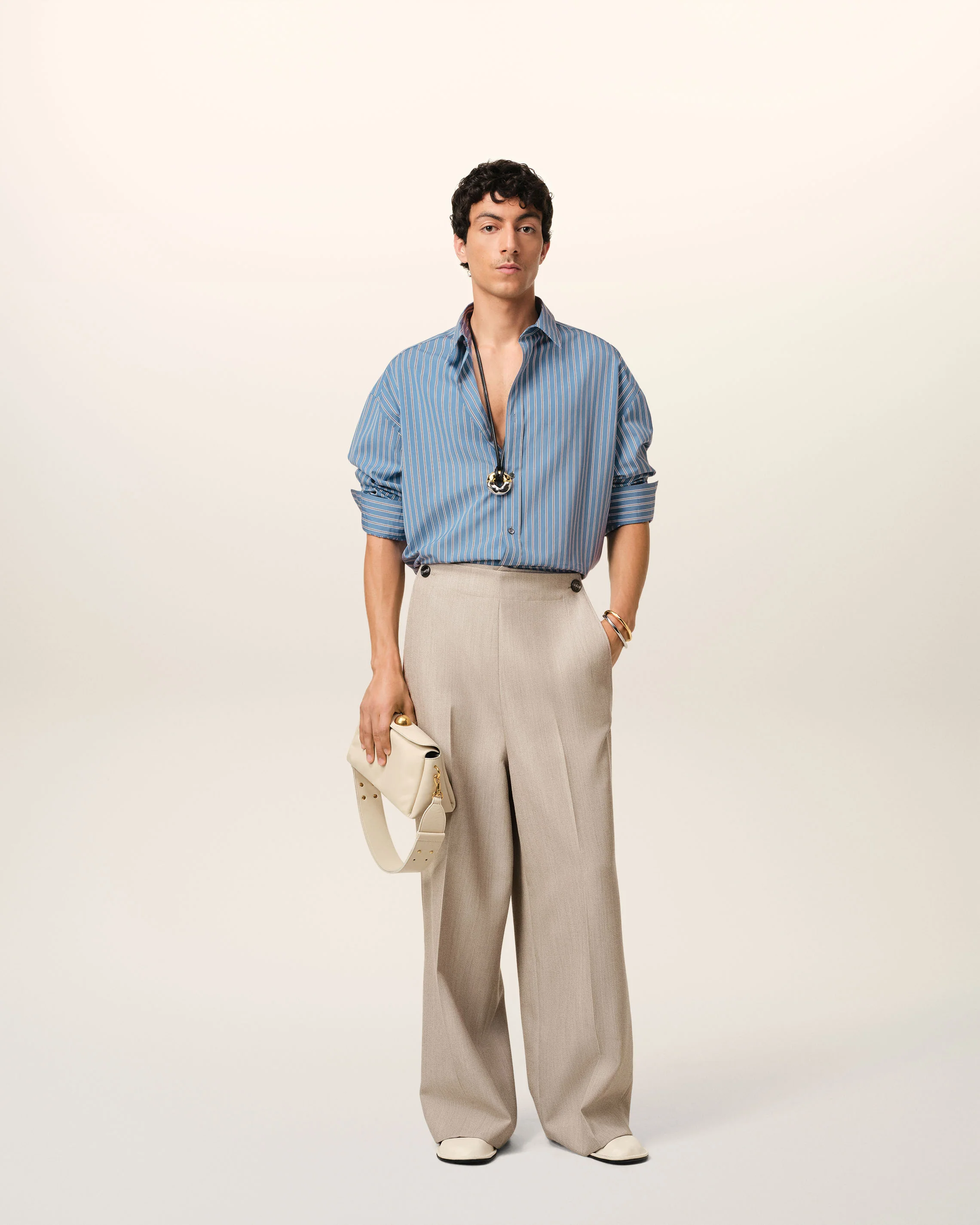 Blue Cotton Boxy Fit Shirt