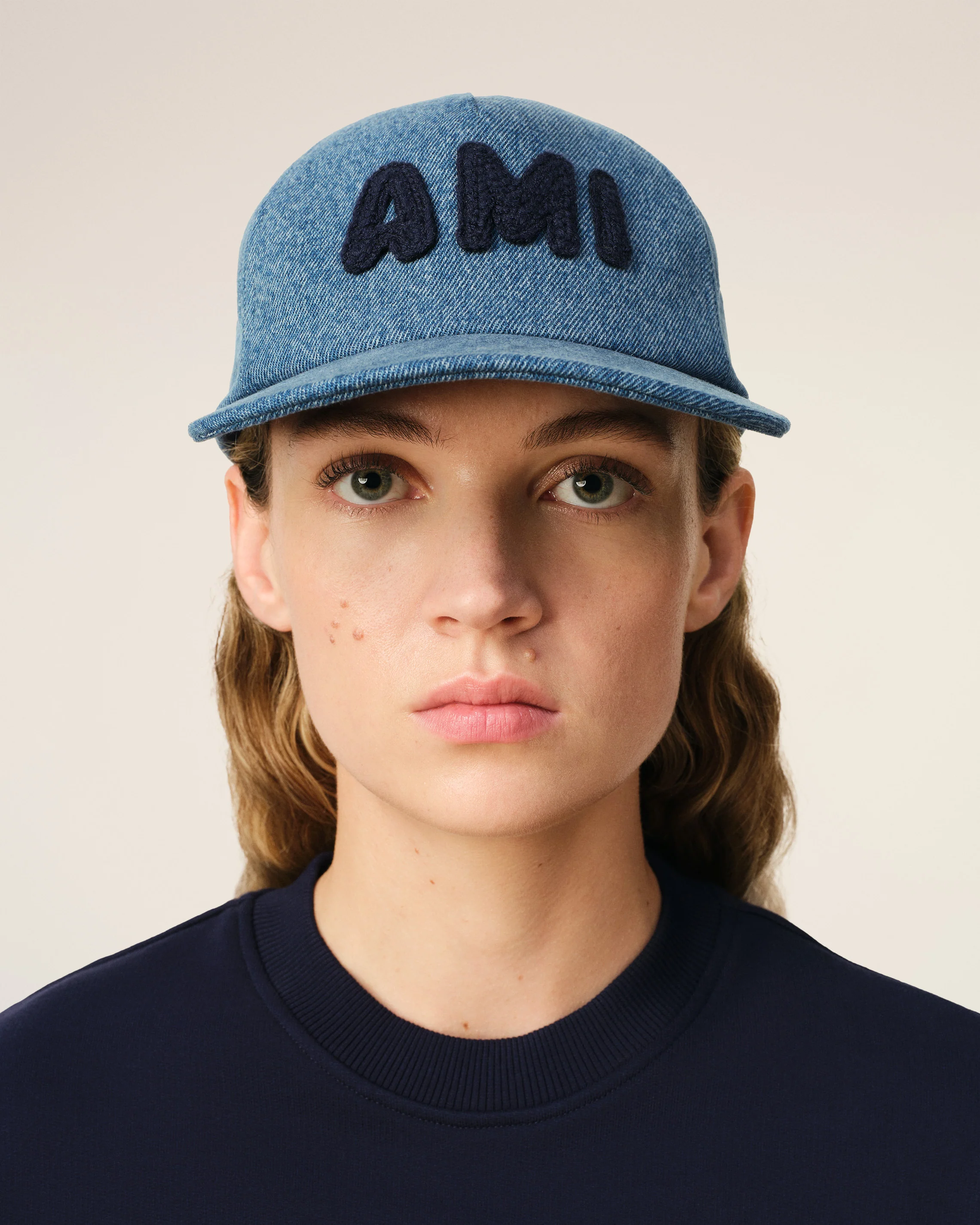 Blue Cotton Ami Paris Patch Trucker Cap