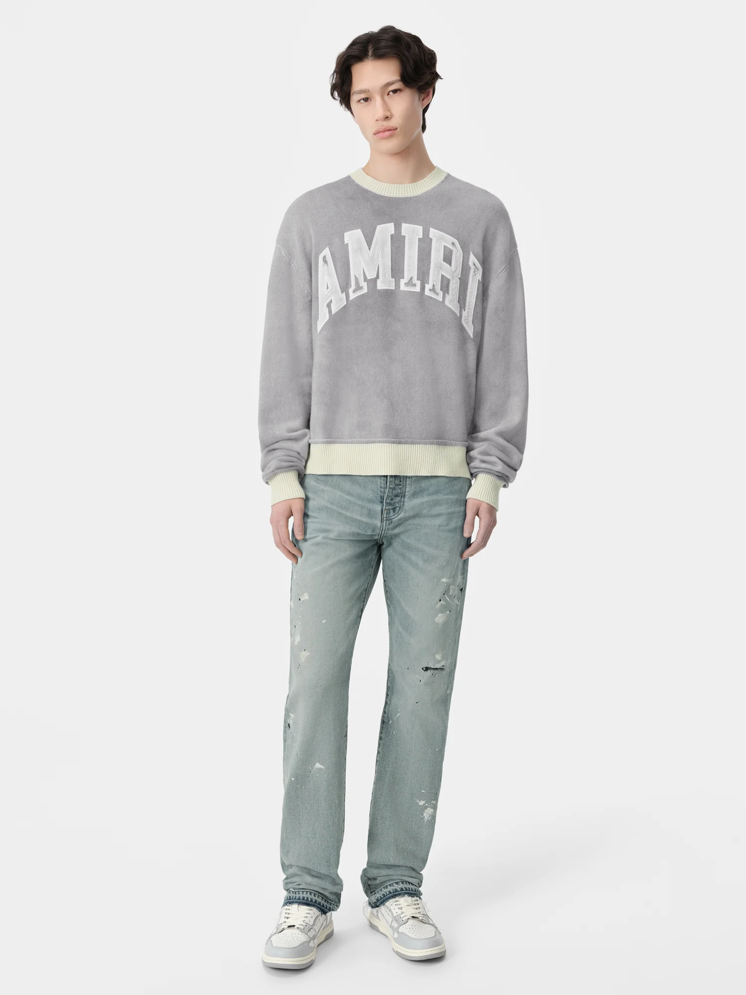 AMIRI VINTAGE CASHMERE CREW - Grey