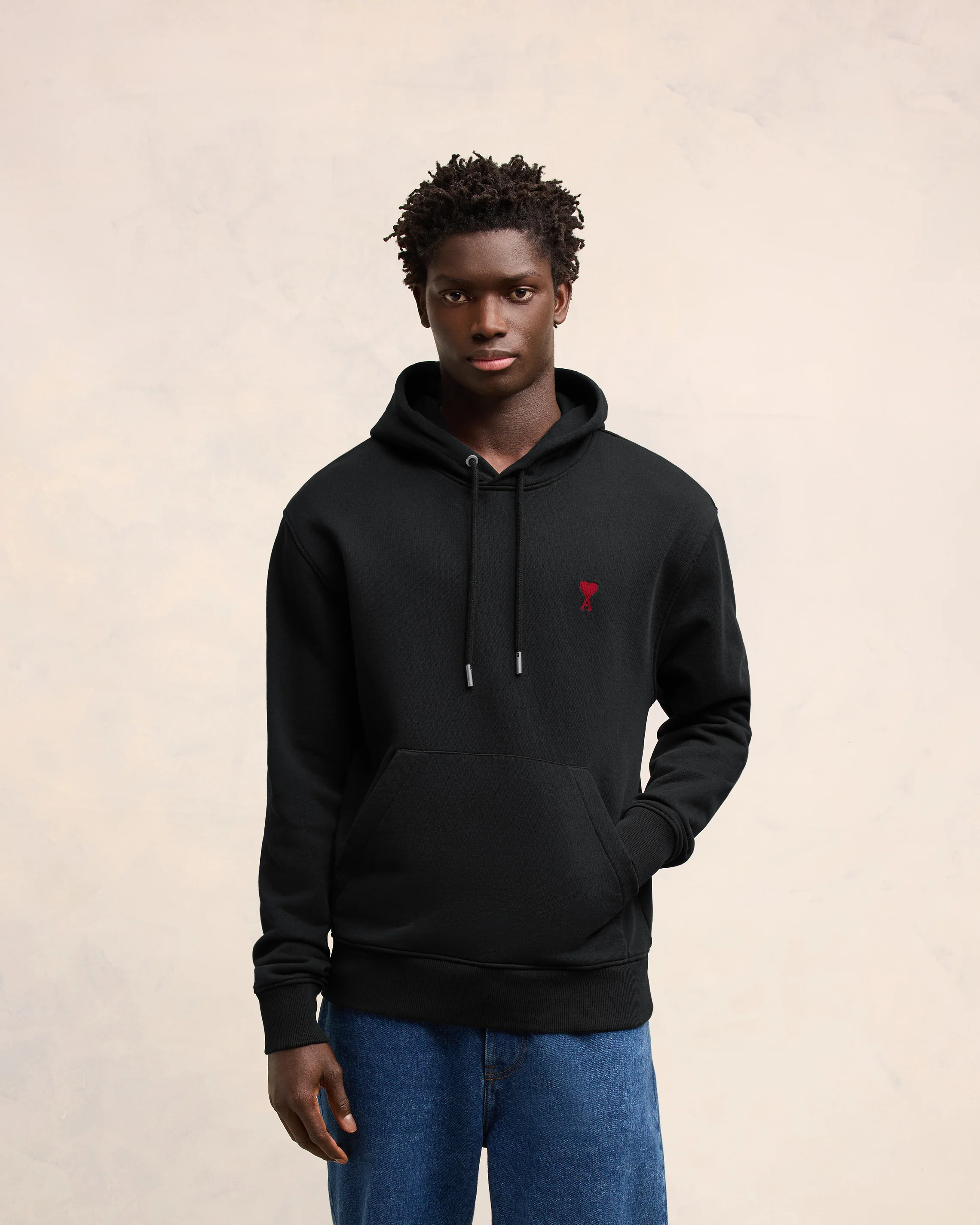 Black Cotton Ami de Coeur Hoodie
