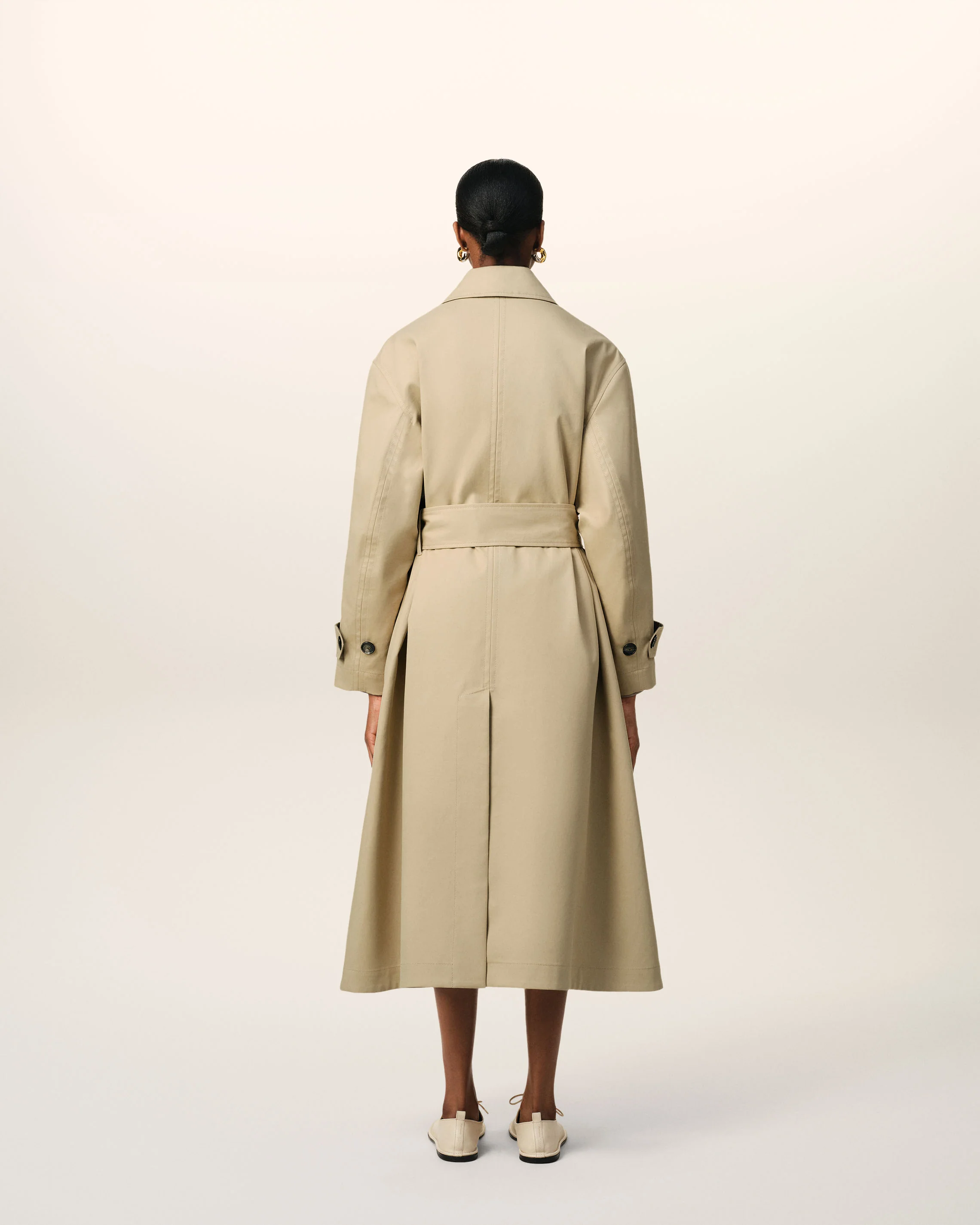 Beige Cotton Belted Mac