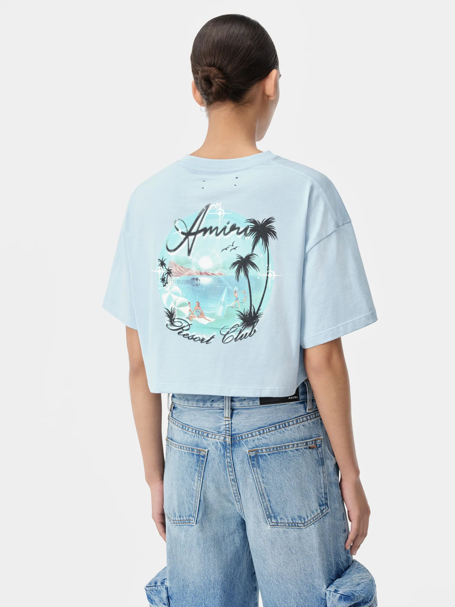 WOMEN - WOMEN'S AMIRI PARADISE AIRBRUSH TEE - Cerulean
