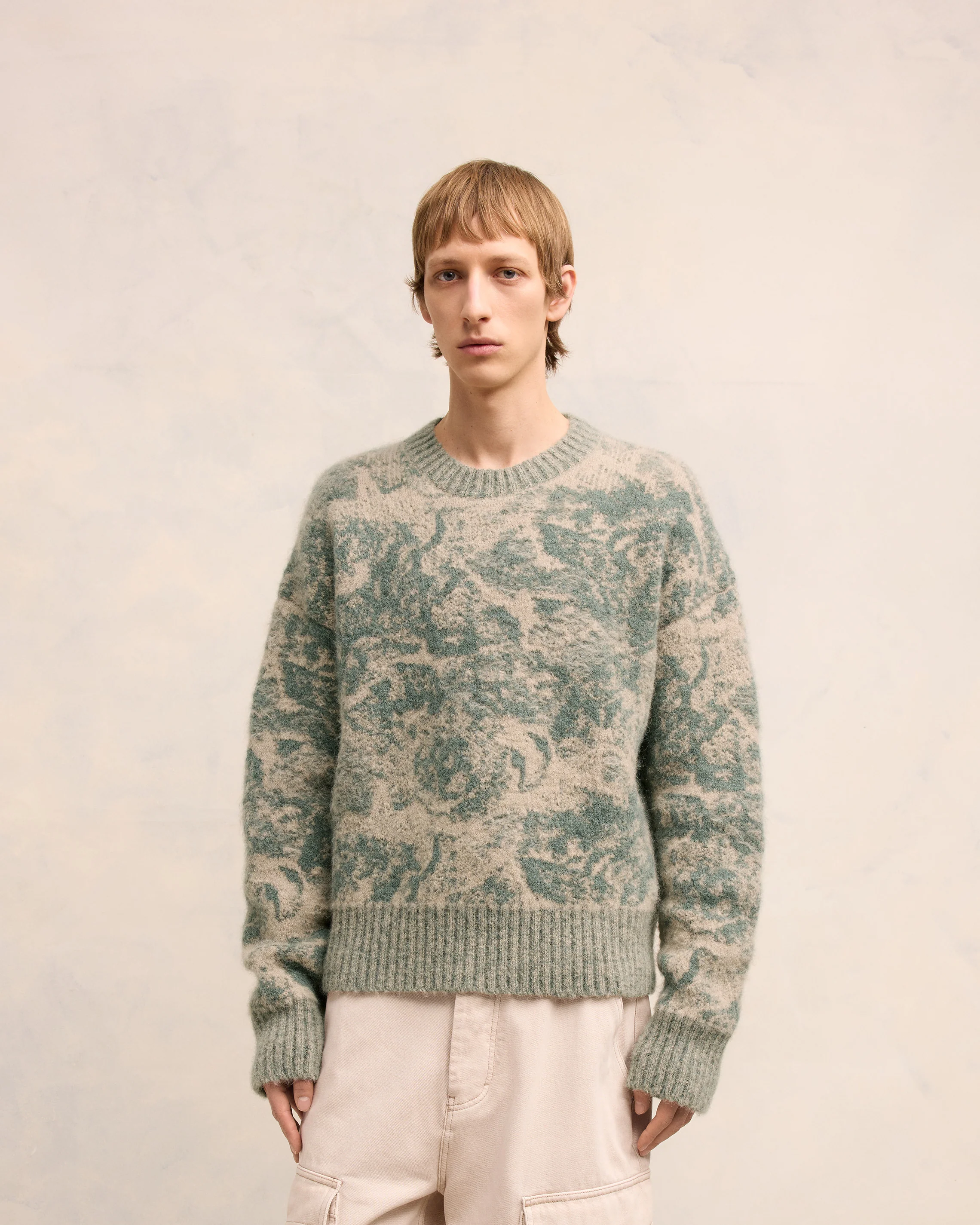 Alpaca Mohair Jacquard Crewneck
