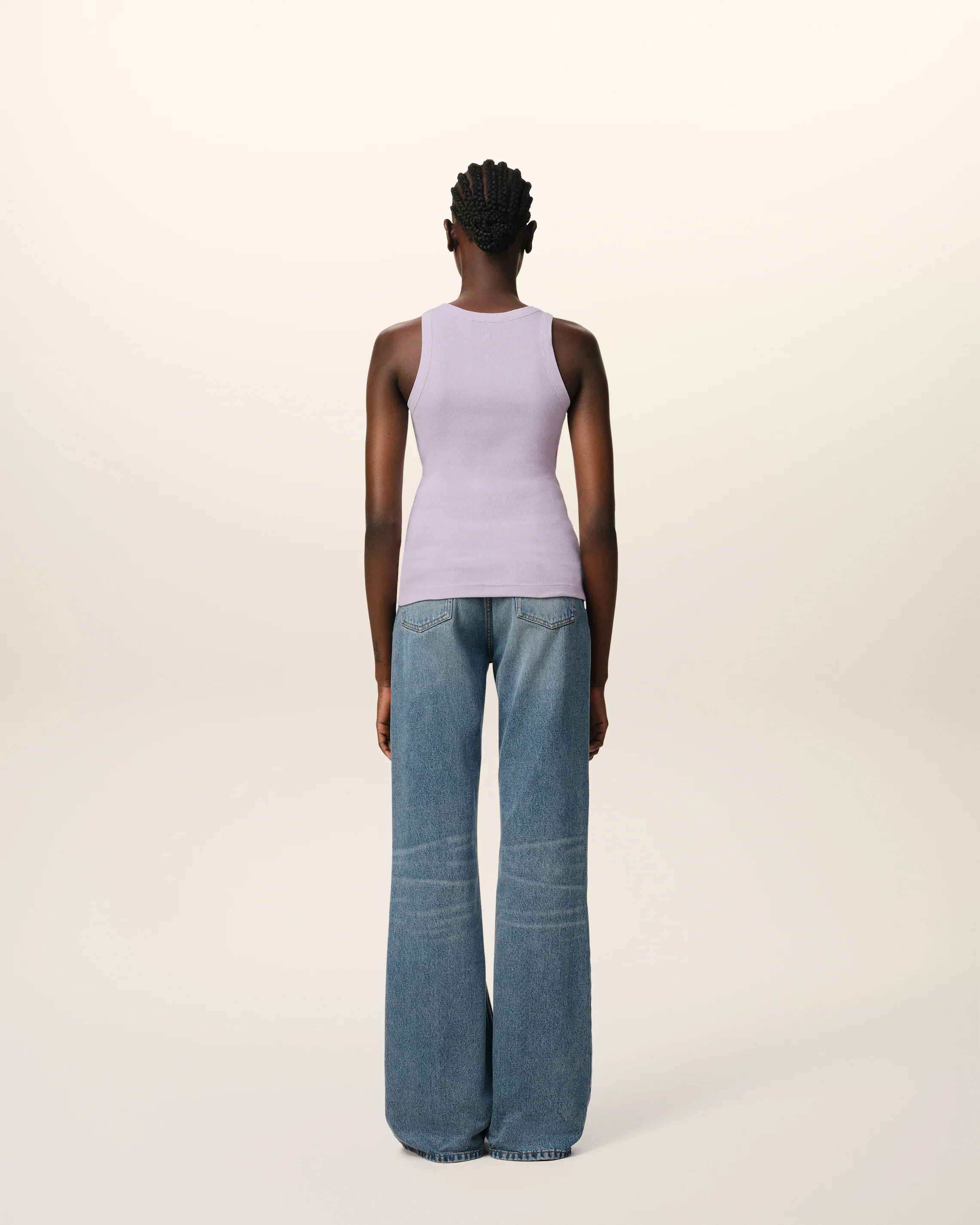 Purple Cotton Rib Ami de Coeur Tanktop