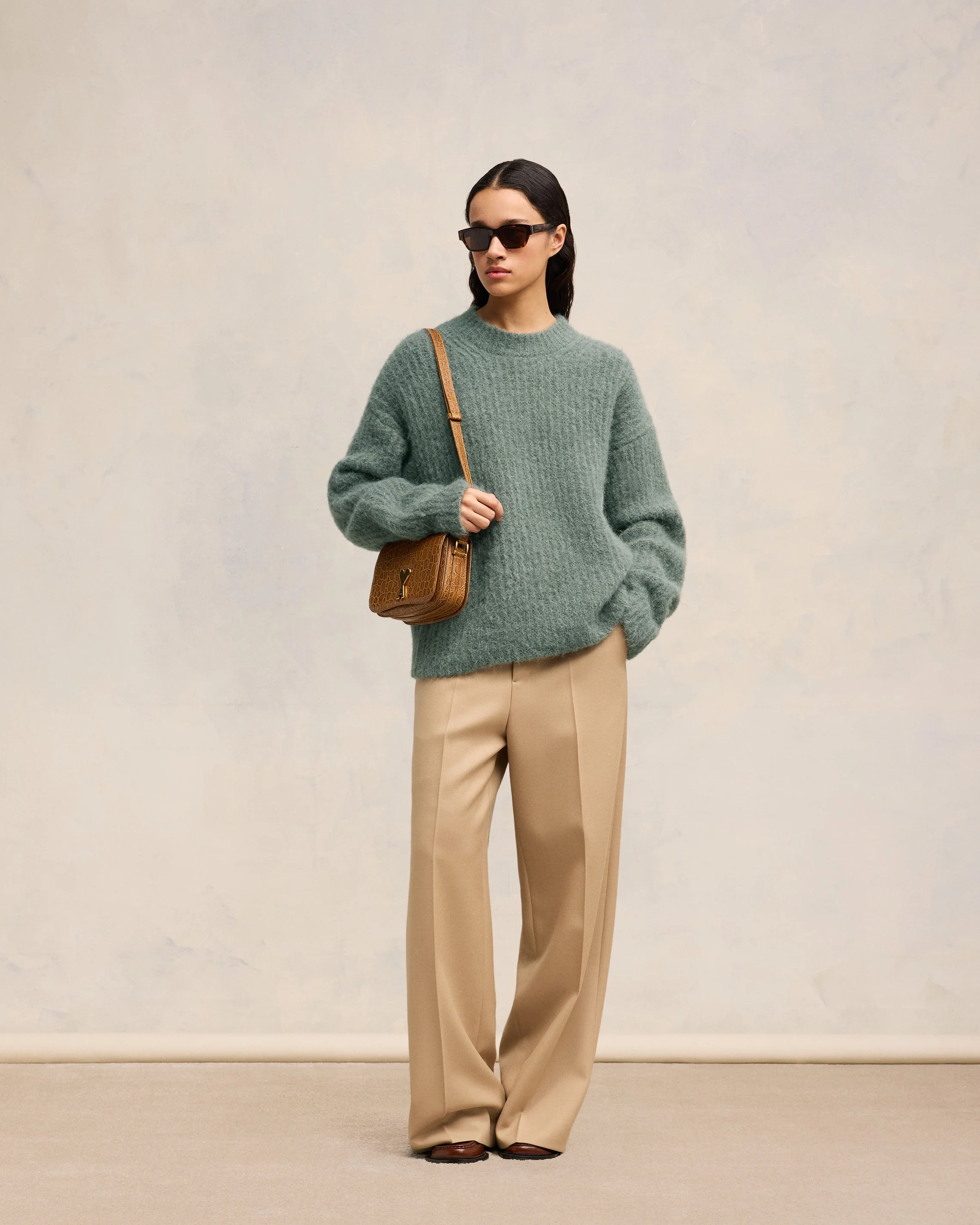 Alpaca Mohair Ribbed Sweater