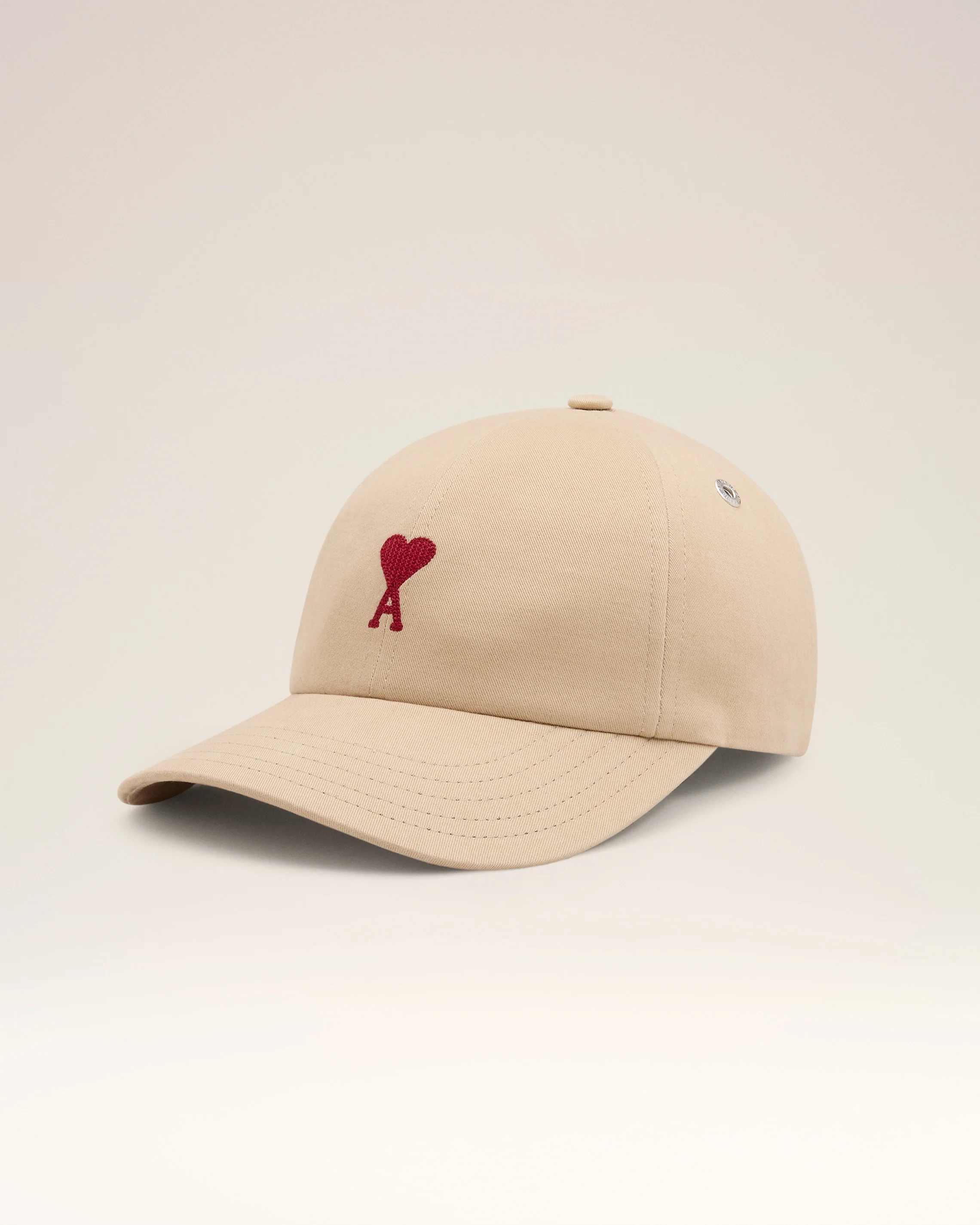 Beige Cotton Ami de Coeur Embroidery Cap