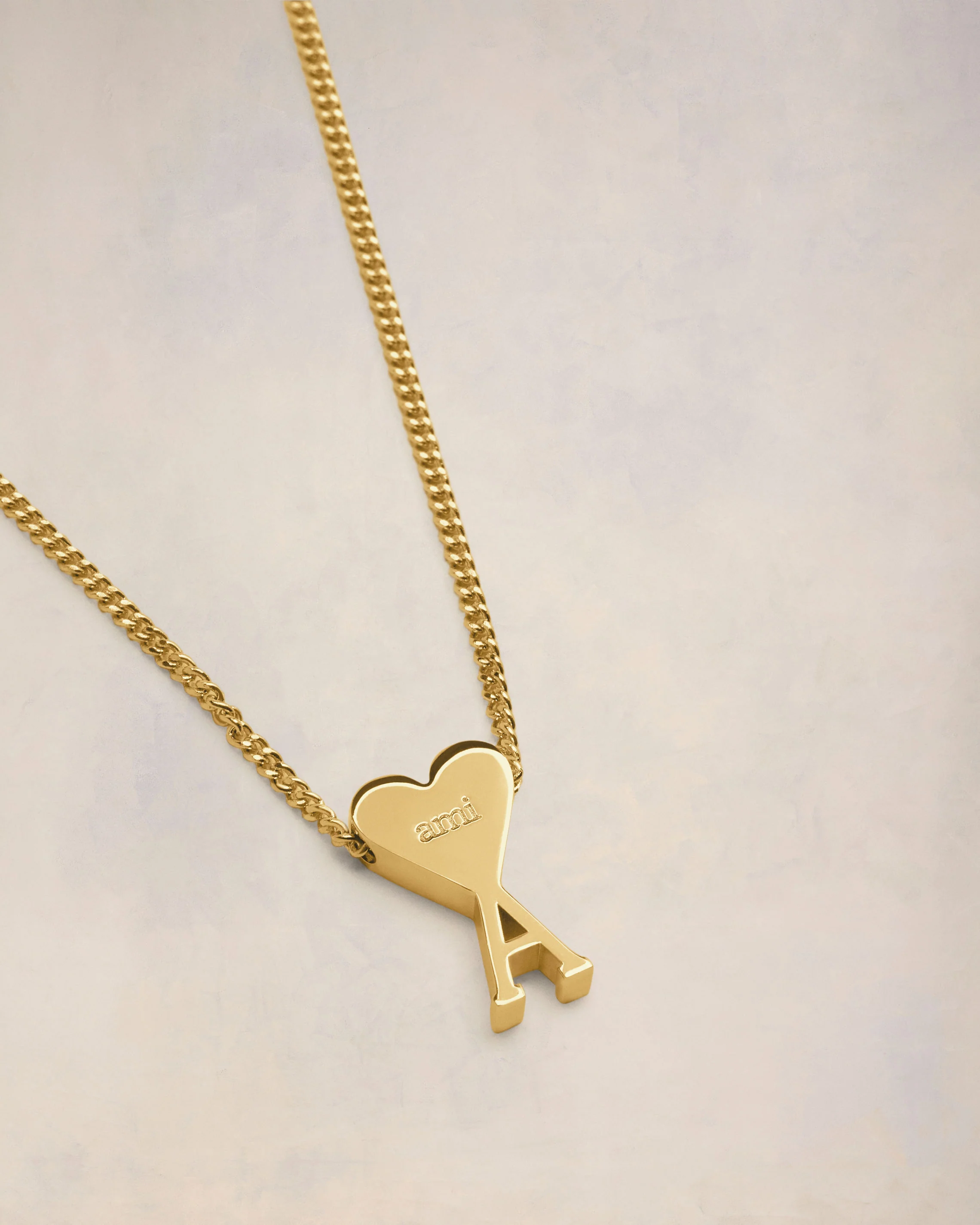 Gold Brass Ami de Coeur Pendant Necklace