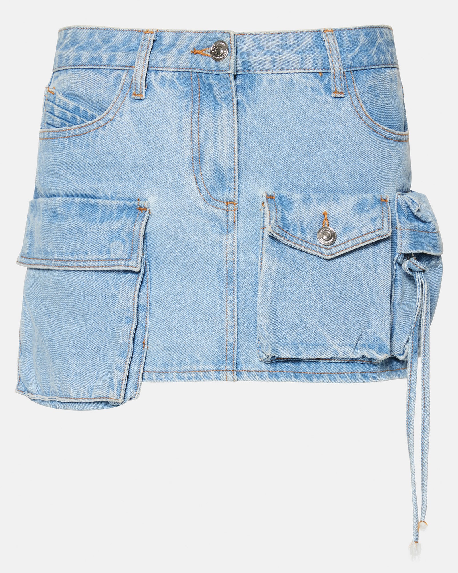 EVALINA BLUE DENIM MINI SKIRT