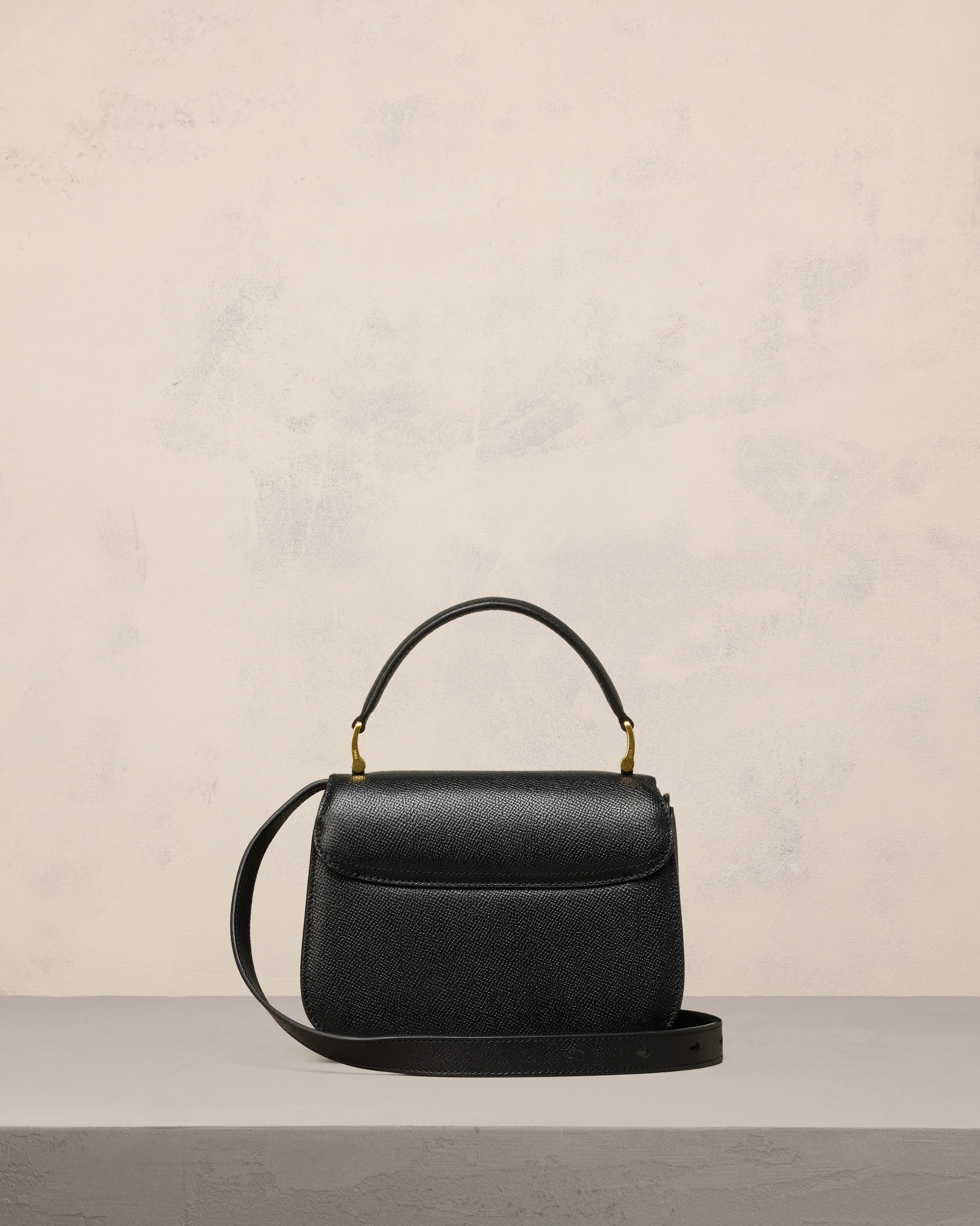 Black Leather Top Handle Paris Paris Bag