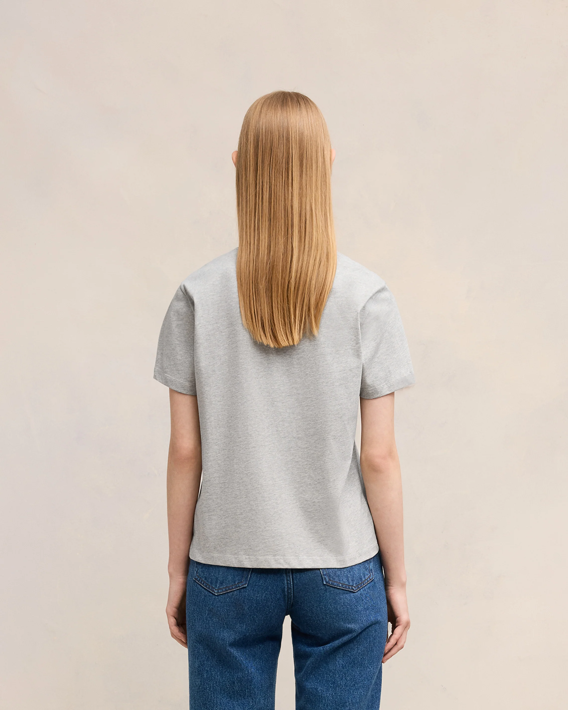 Grey Cotton Ami de Coeur T-Shirt