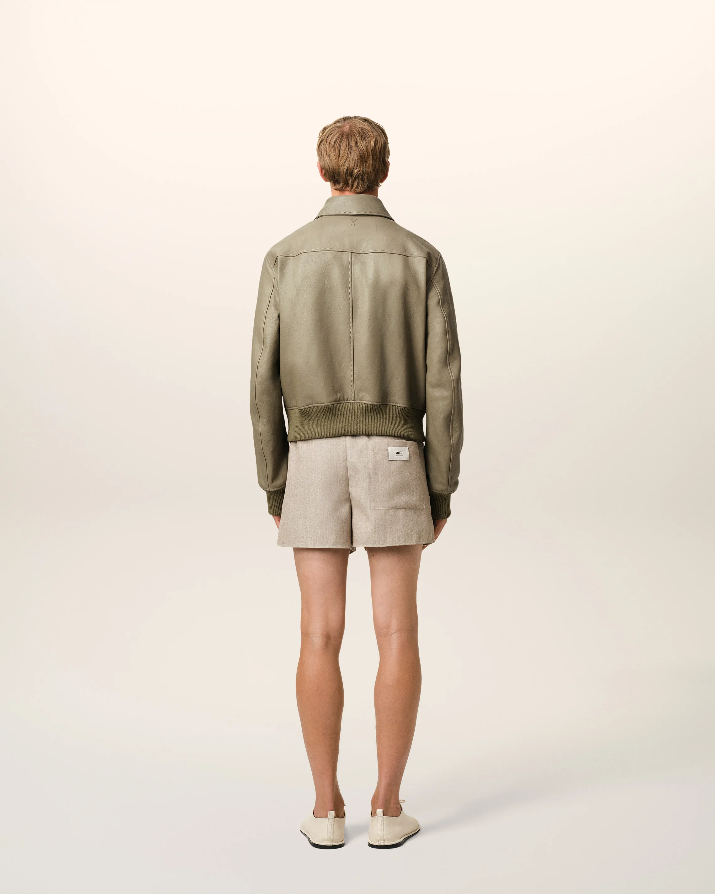 Green Leather Zipped Jacket