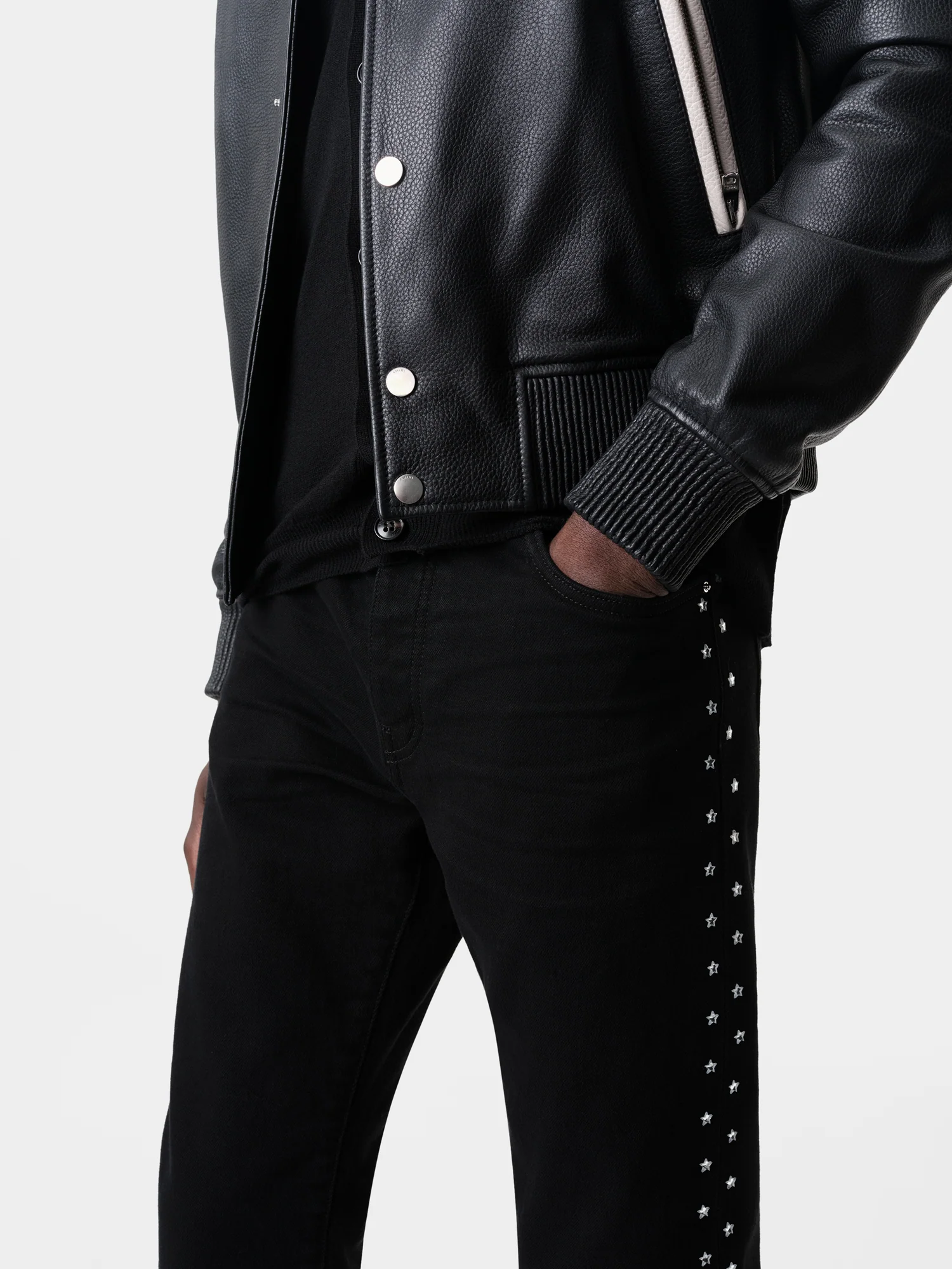 STAR CRYSTAL SLIM JEAN - Black