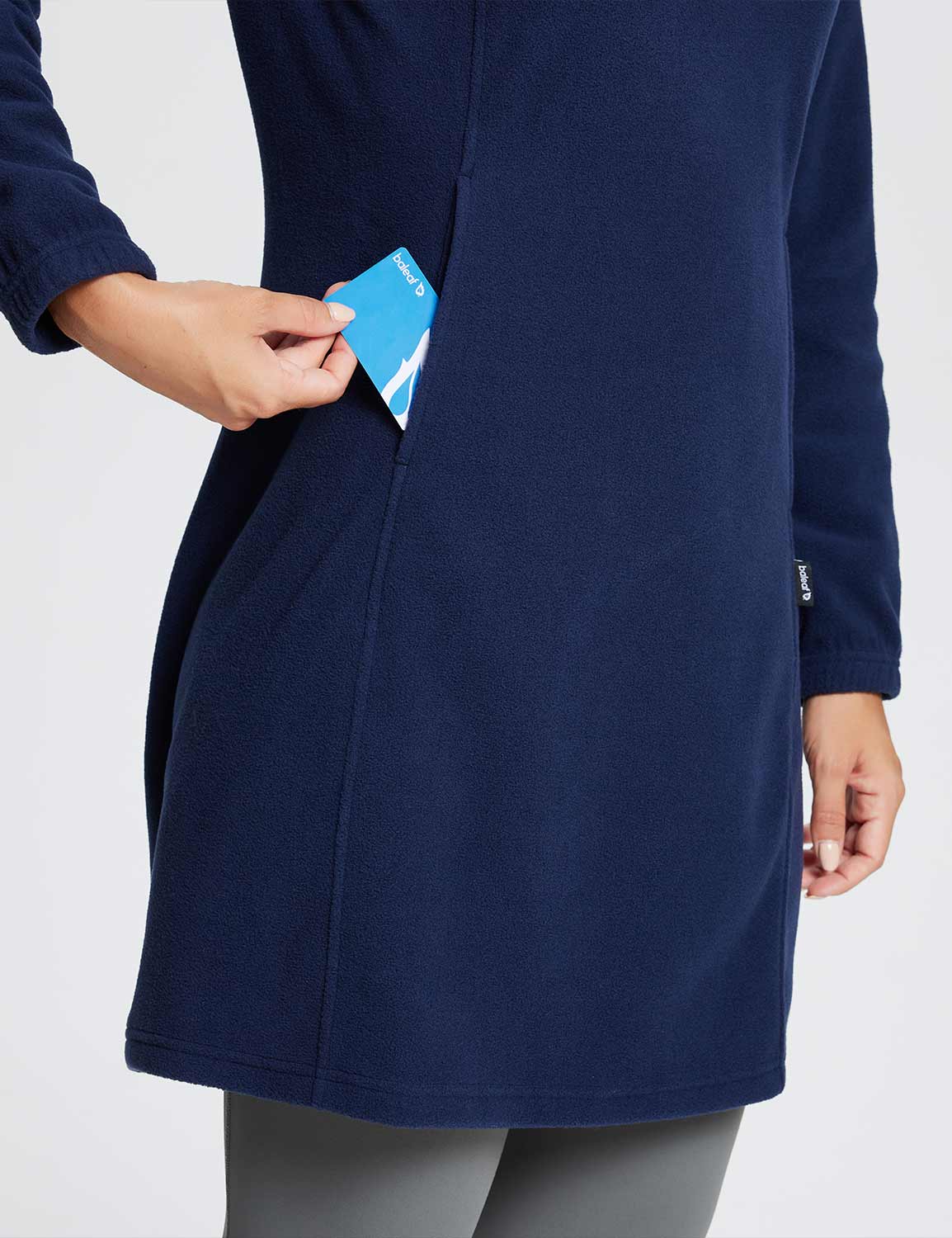 Long-Sleeve Quarter Zip Thermal Tunic Dress
