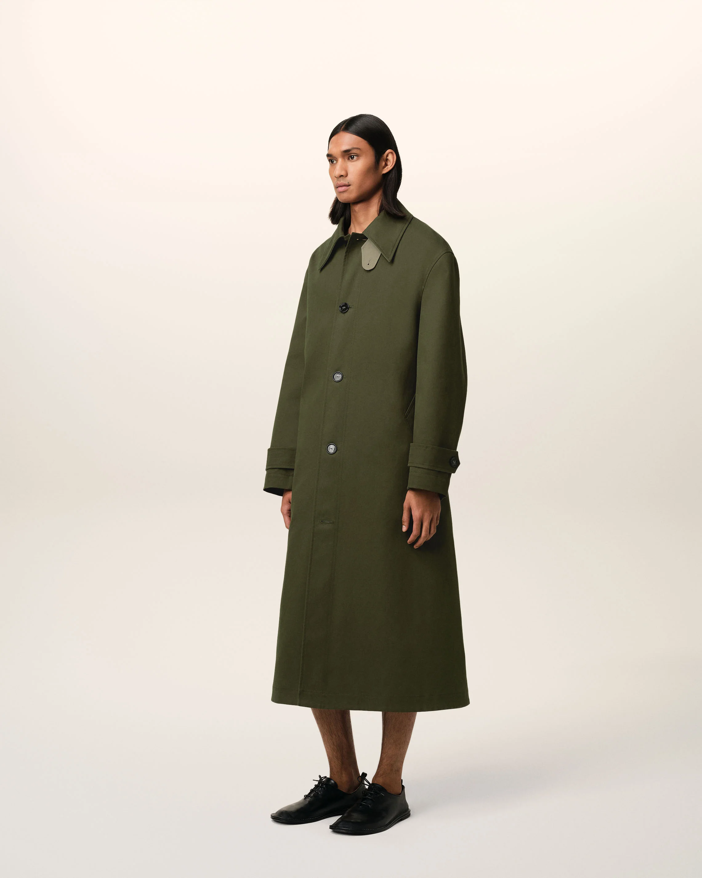 Green Cotton Belted Mac