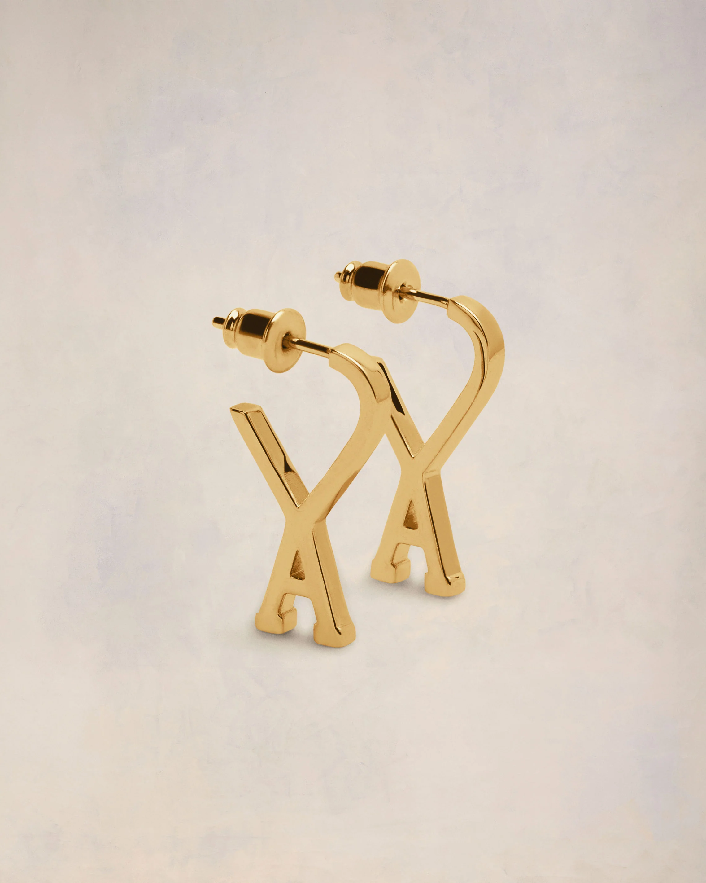 Gold Brass Small Ami de Coeur Hoop