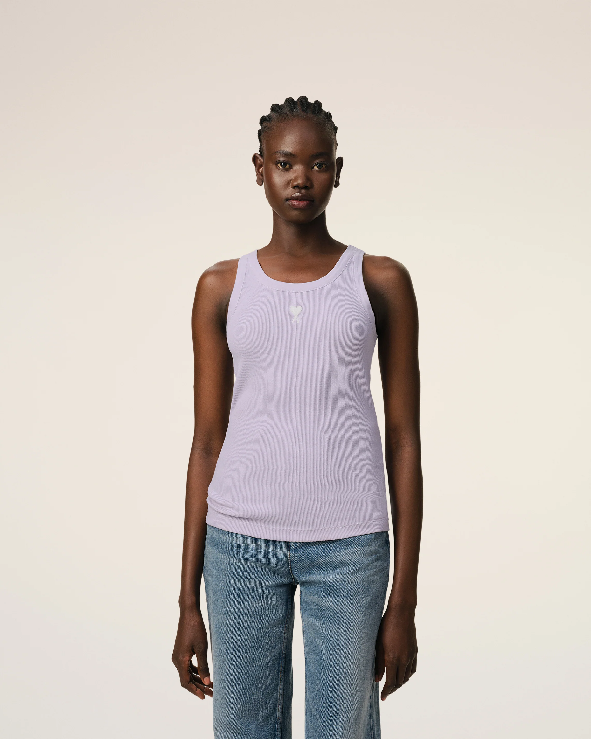 Purple Cotton Rib Ami de Coeur Tanktop