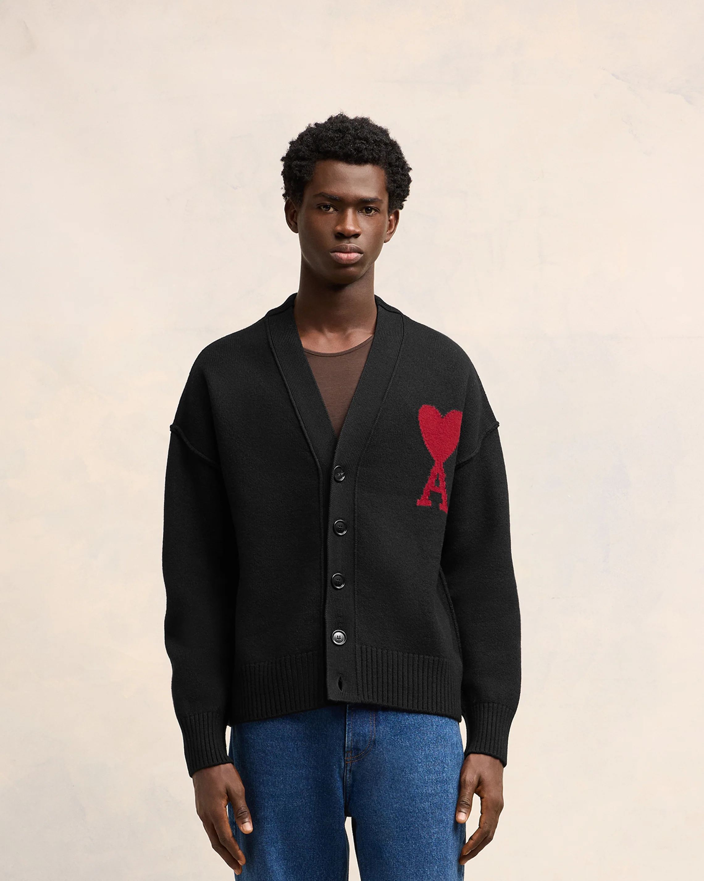 Black Wool Ami de Coeur Cardigan