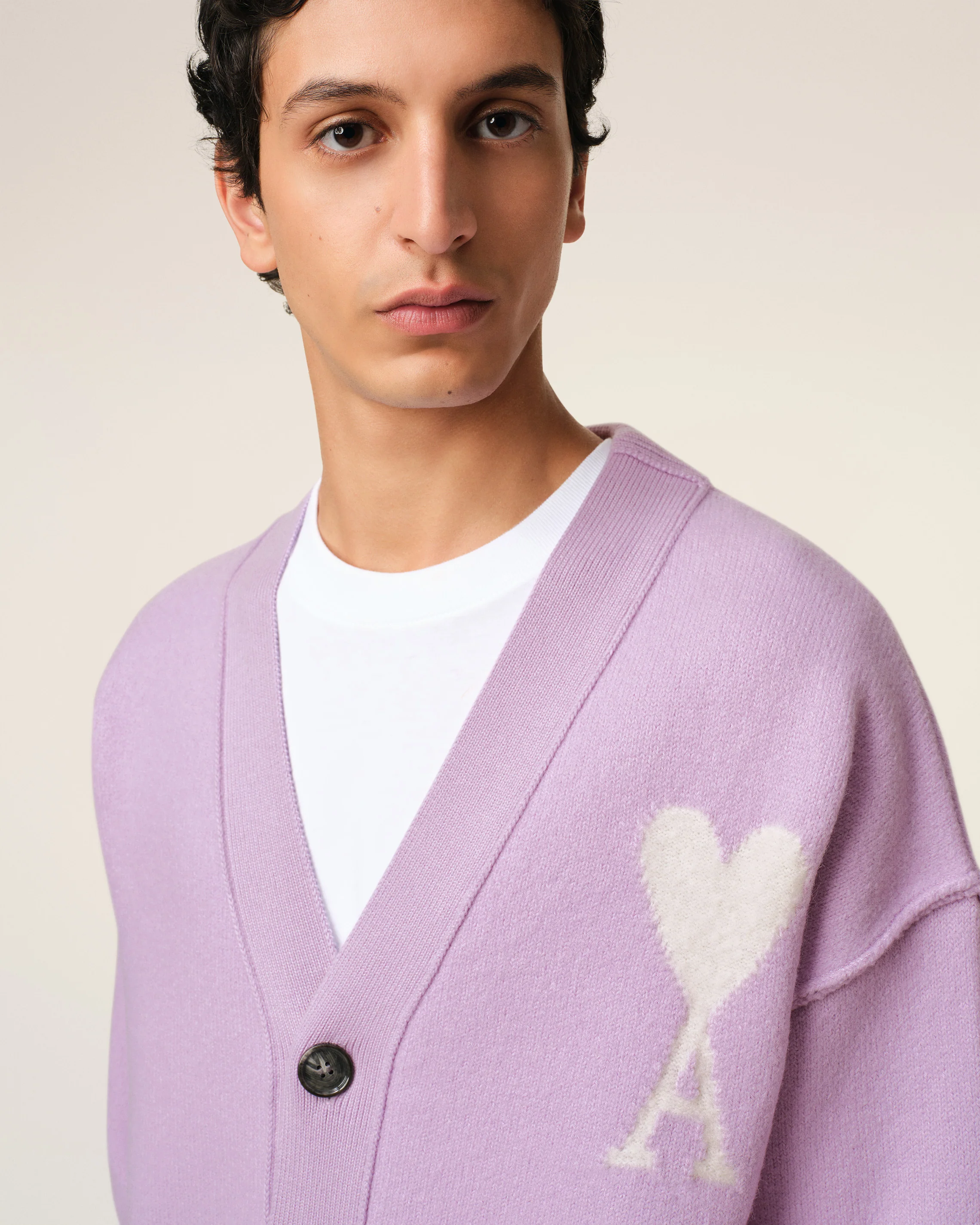 Purple Wool Ami de Coeur Cardigan