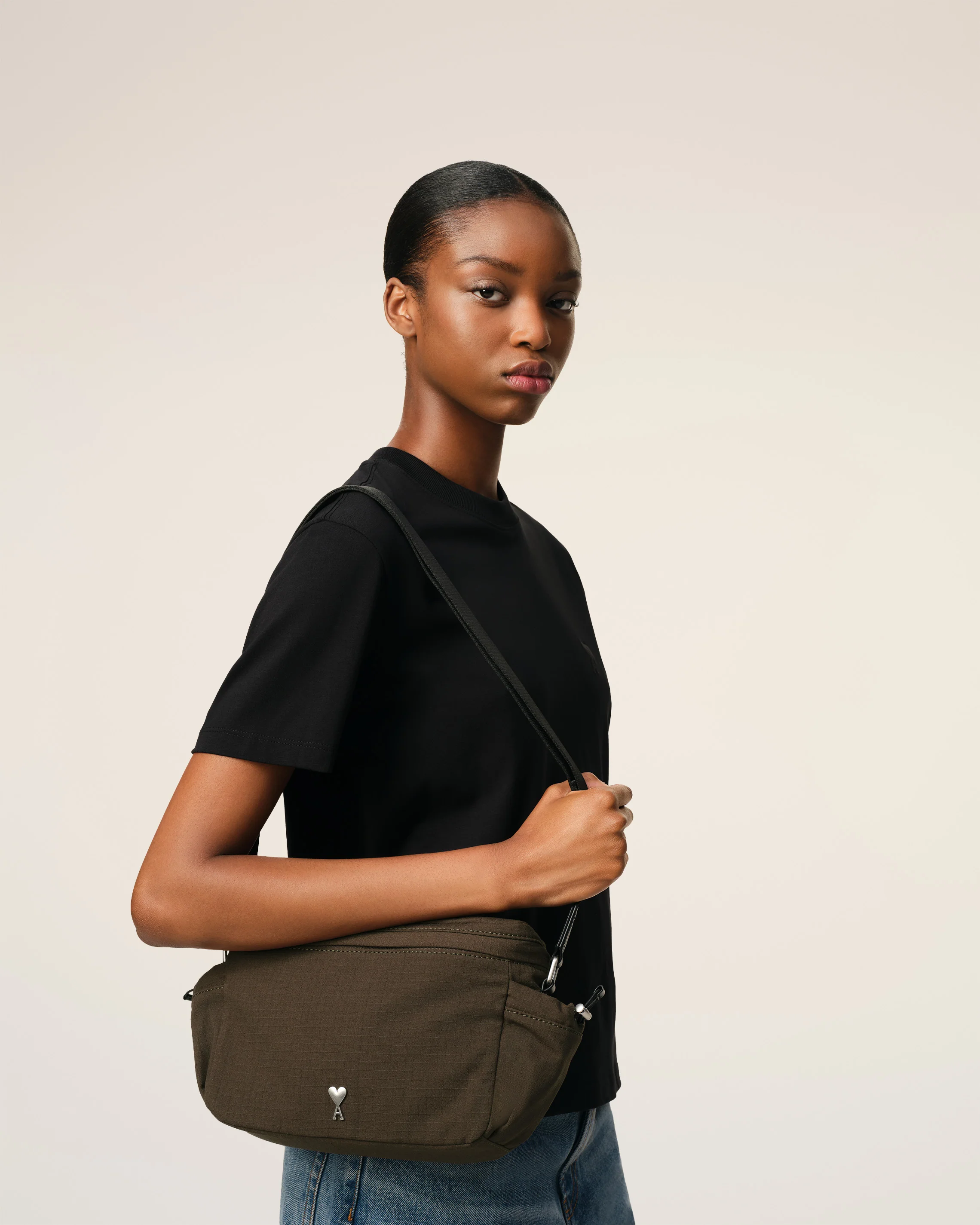 Green Canvas Ami de Coeur Messenger Bag