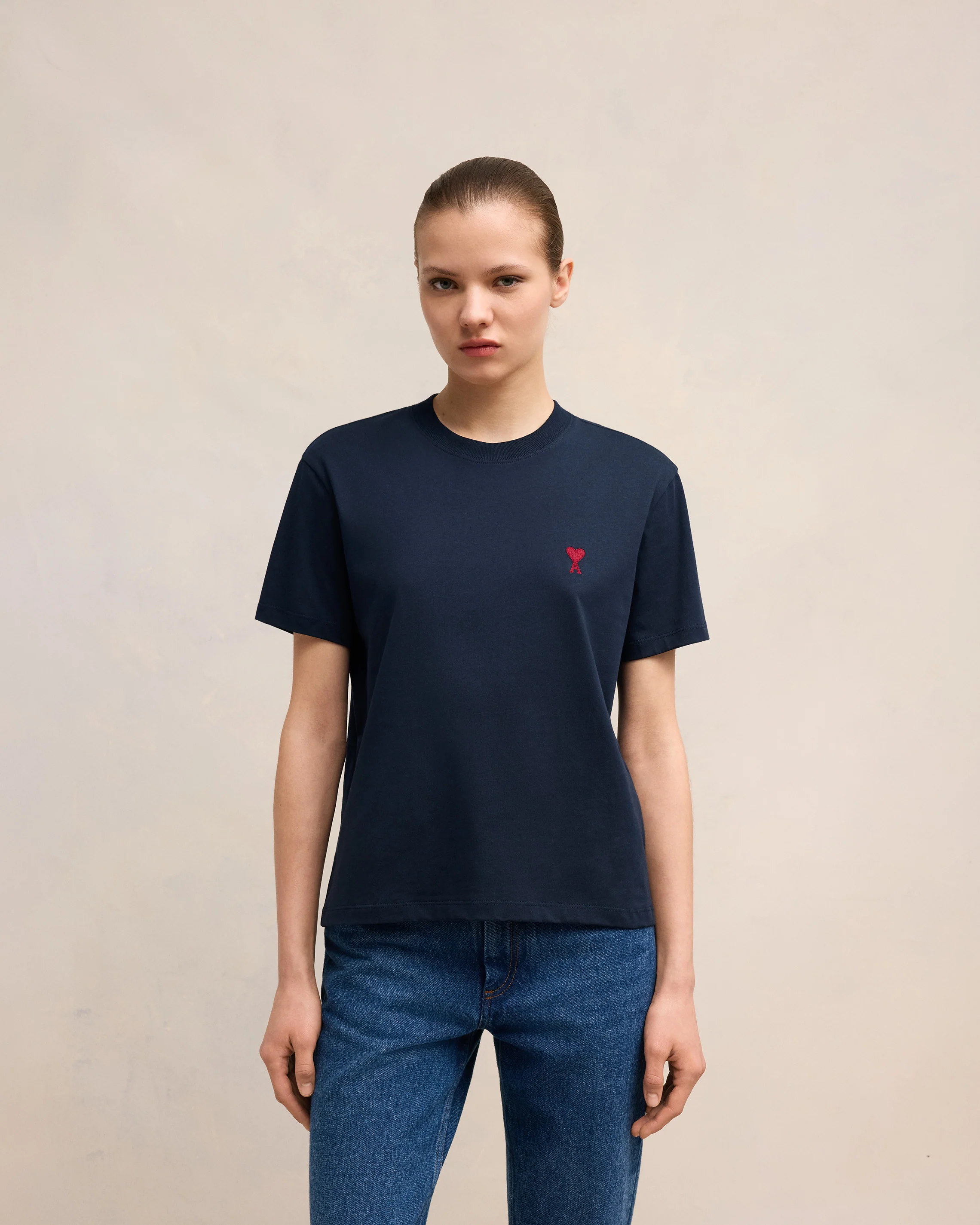 Navy Cotton Ami de Coeur T-Shirt