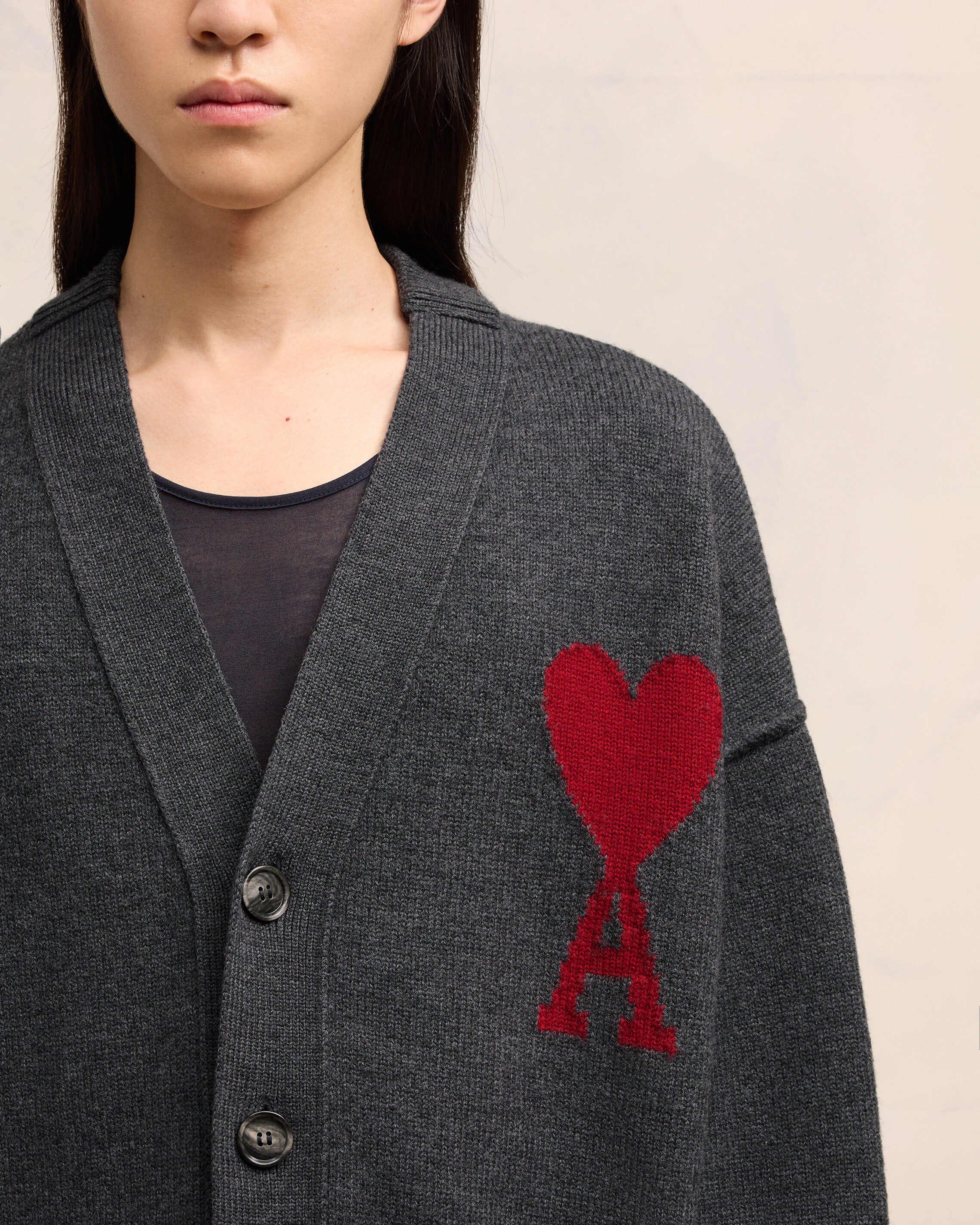 Grey Wool Ami de Coeur Cardigan