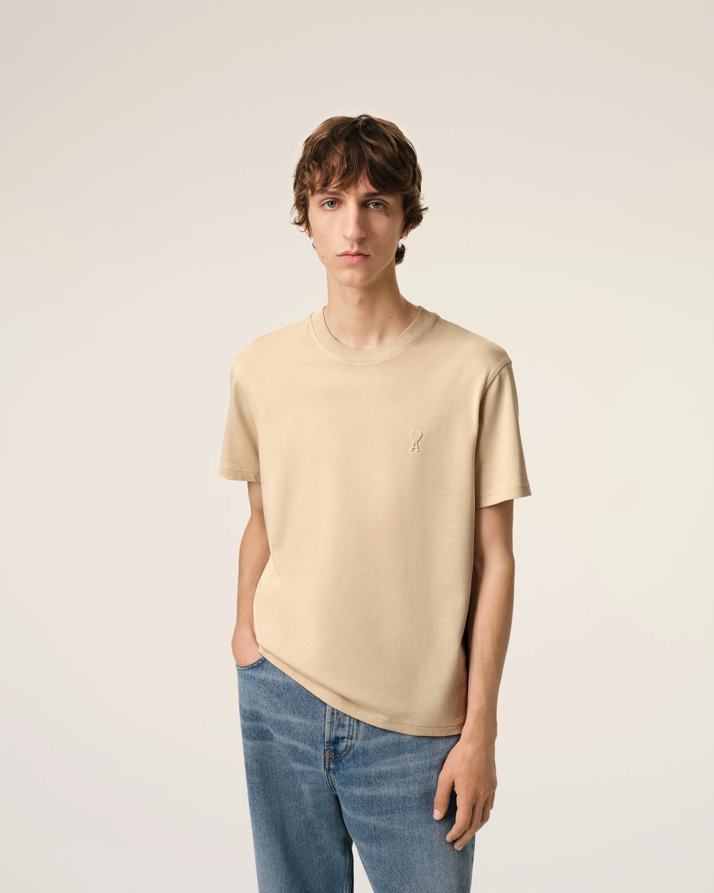Beige Cotton Ami de Coeur T-Shirt